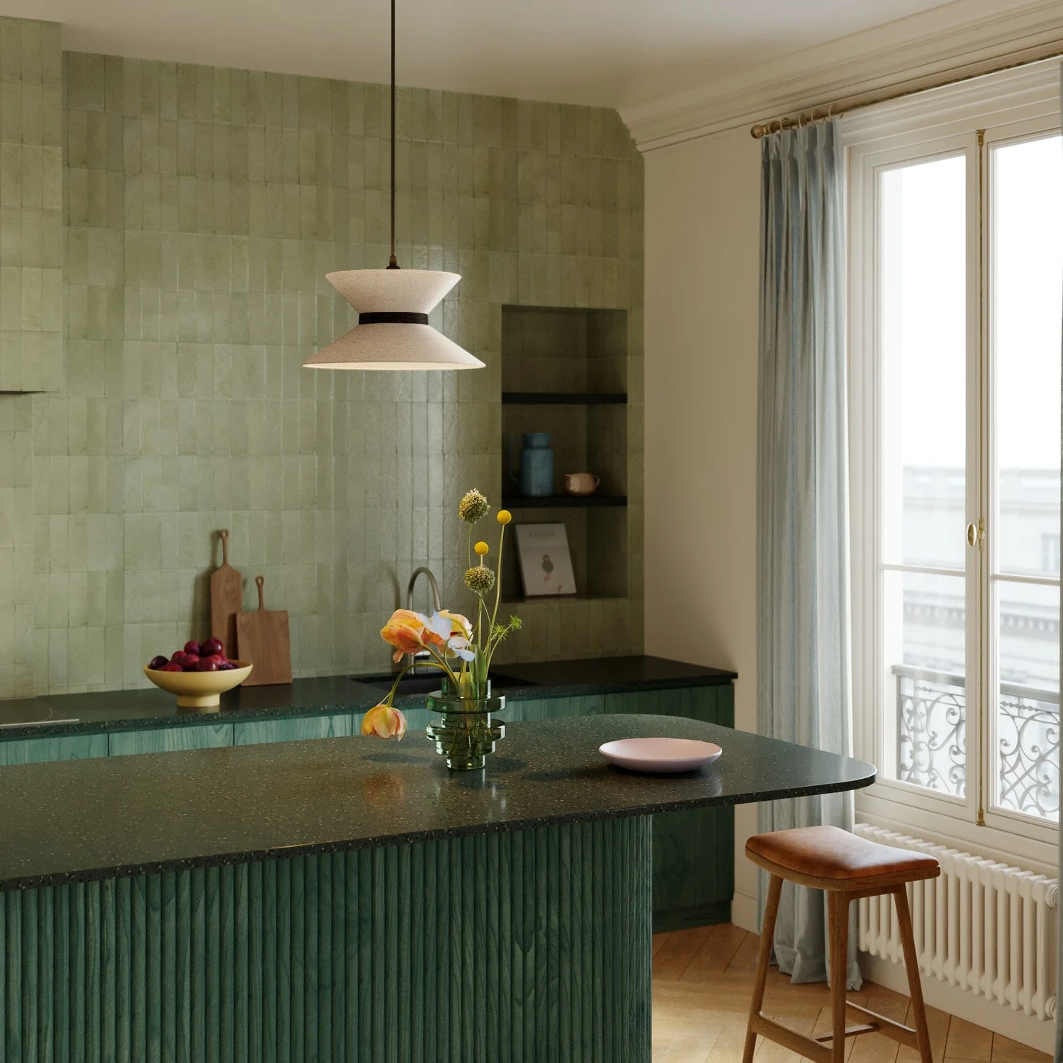 Stoffschirm Clessidra für Pendelleuchte – Wolle Beige - Image 11