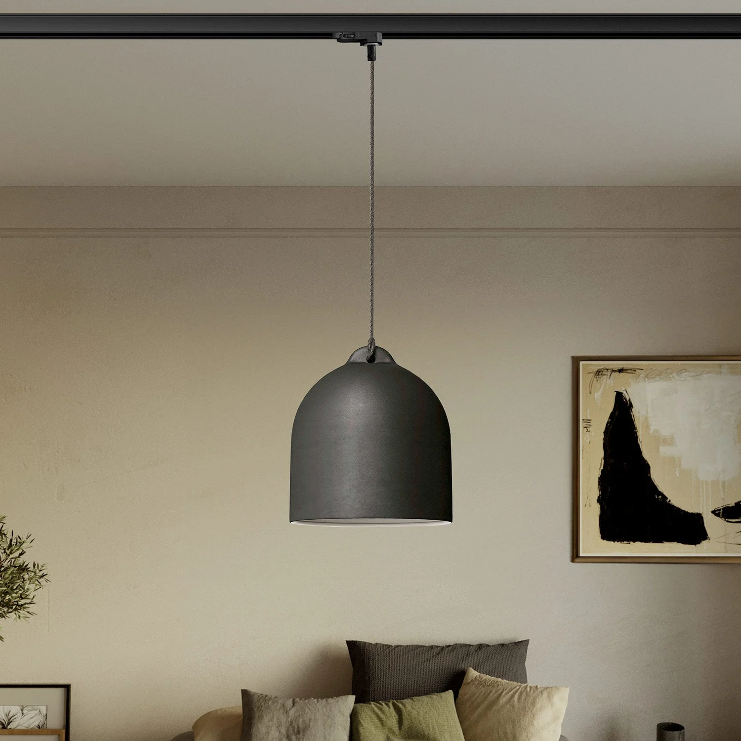 Schiene für Schienensystem mit Lampenschirm Campana M aus Keramik – Tafel - Image 2