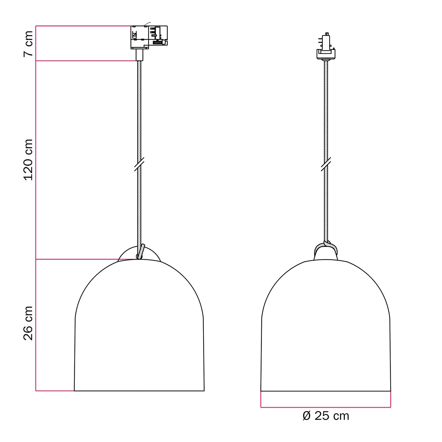 Schiene für Schienensystem mit Lampenschirm Campana M aus Keramik – Tafel - Image 6