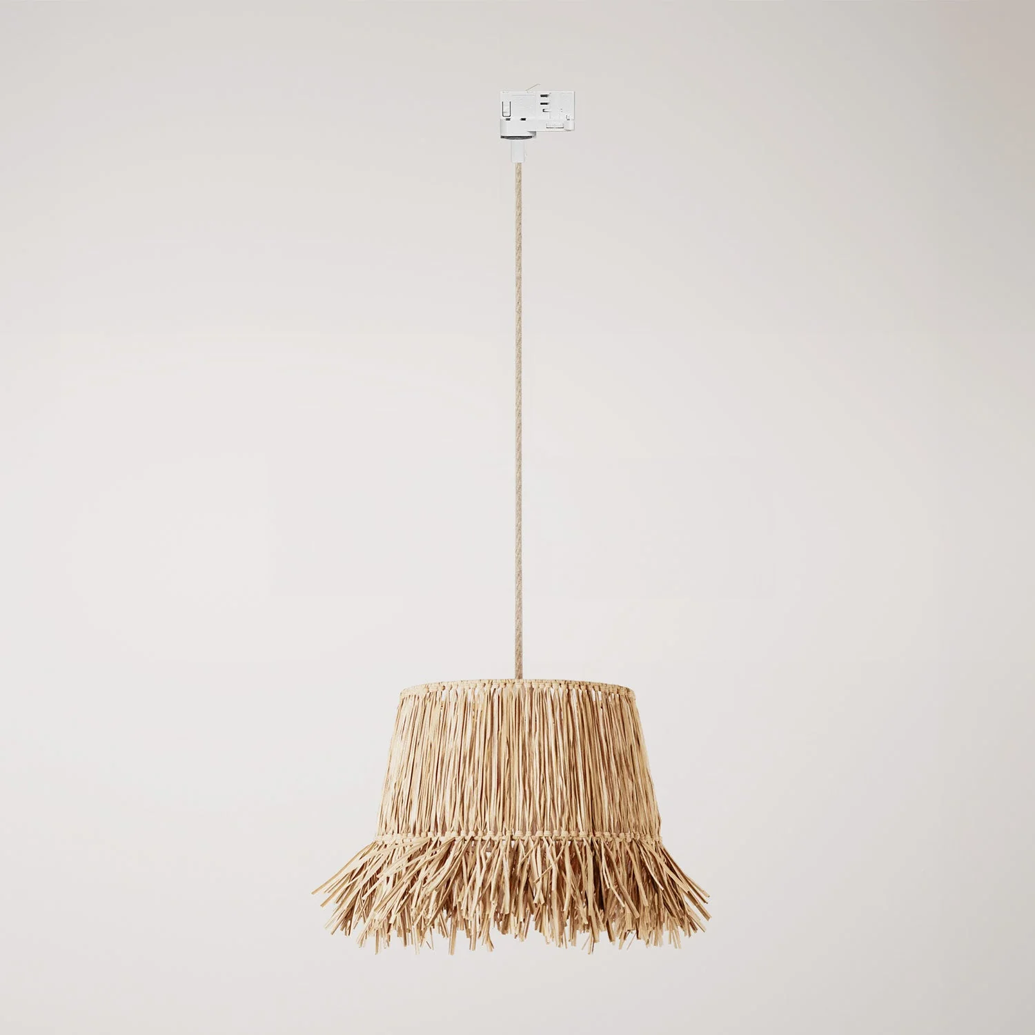 Schienenleuchte mit Lampenschirm aus Raffia Honolulu – Neutral