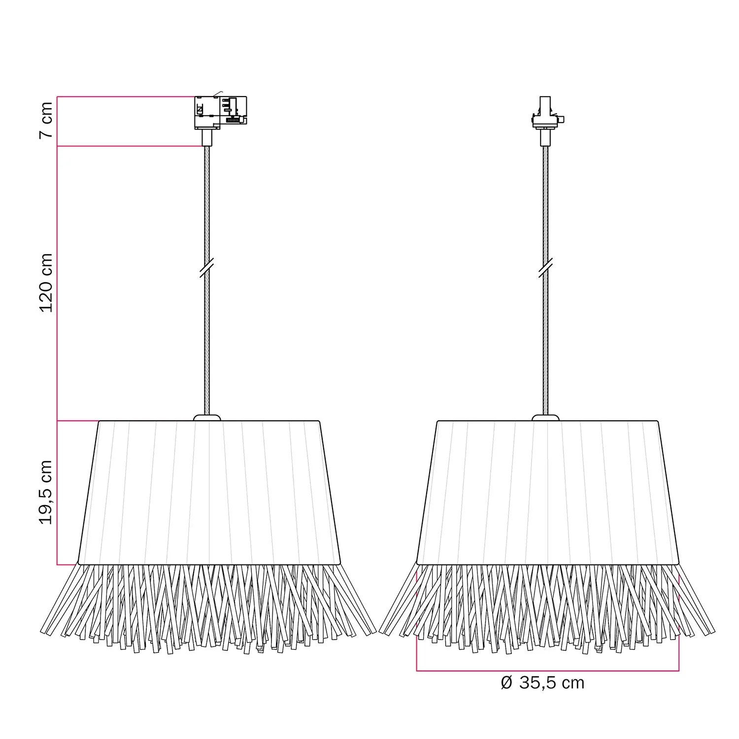 Schienenleuchte mit Lampenschirm aus Raffia Honolulu – Neutral - Image 6