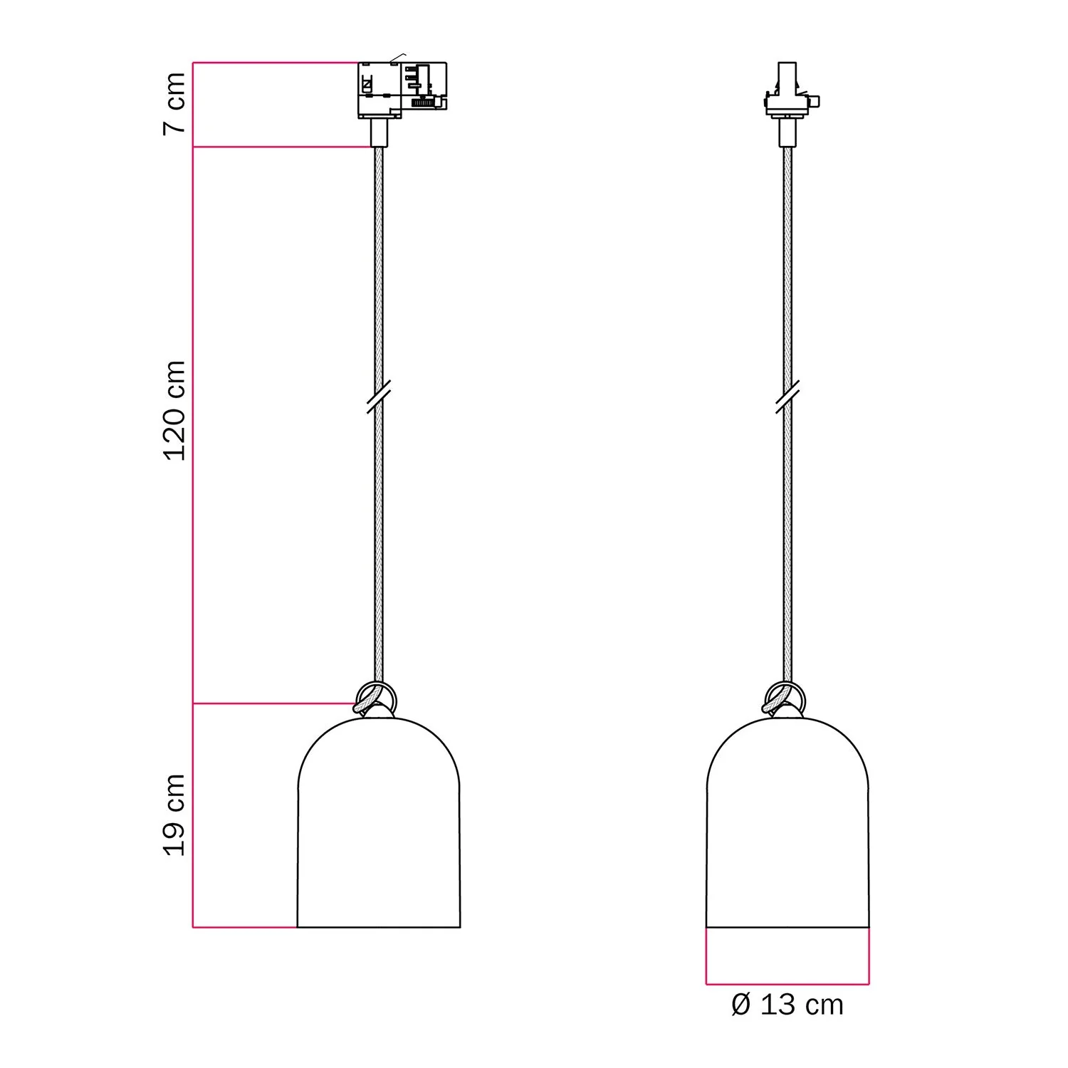 Schienenspot mit Mini-Glockenschirm aus Keramik – Glänzend Weiß - Image 6