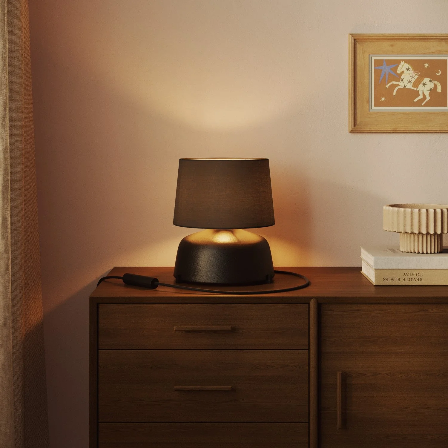 Athena Lampenschirm mit E27-Fassung für Tisch- oder Stehlampe – Made in Italy – Dunkelgrauer Stoffbezug - Image 2