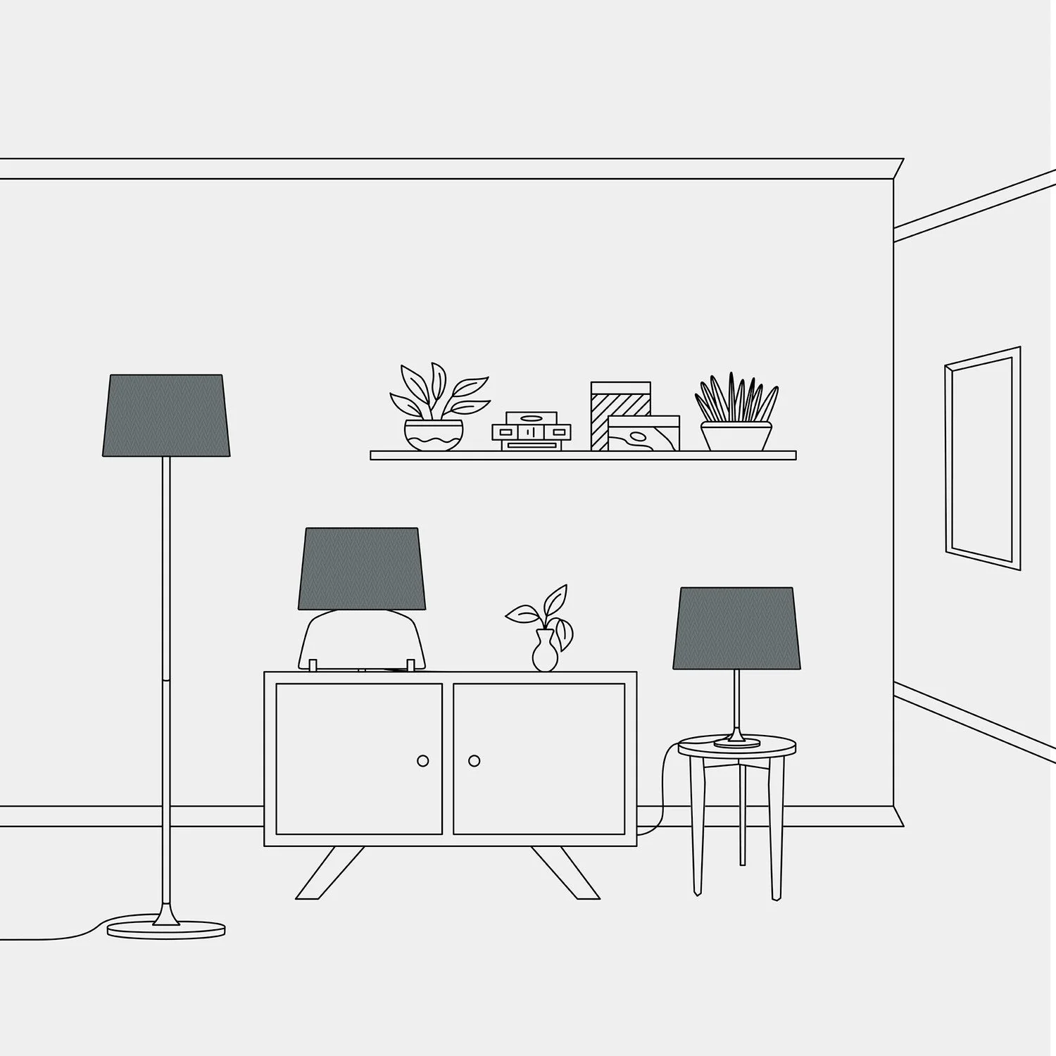 Athena Lampenschirm mit E27-Fassung für Tisch- oder Stehlampe – Made in Italy – Dunkelgrauer Stoffbezug - Image 5