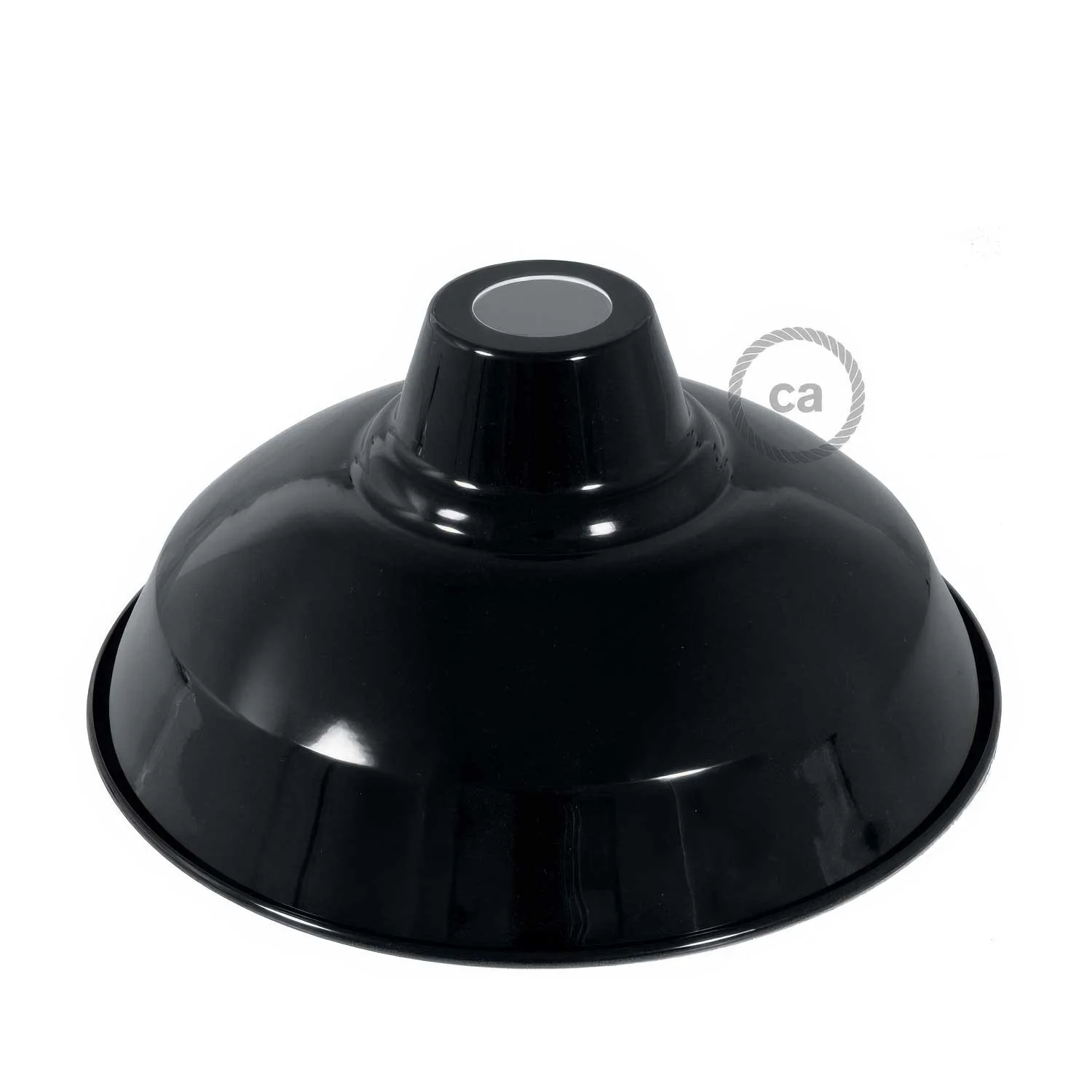 Lampenschirm Bistrot aus emailliertem Metall mit E27-Fassung, Durchmesser 30 cm – Schwarz - Image 3