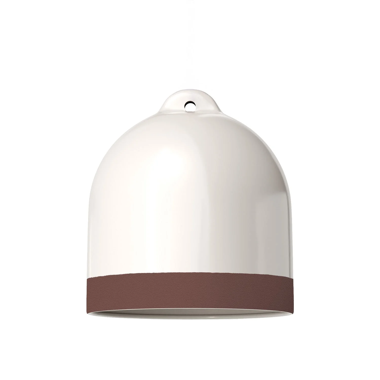 Klingelschirm M zweifarbig aus Keramik Weiß und Braun, Kollektion Materia - Made in Italy - Image 3