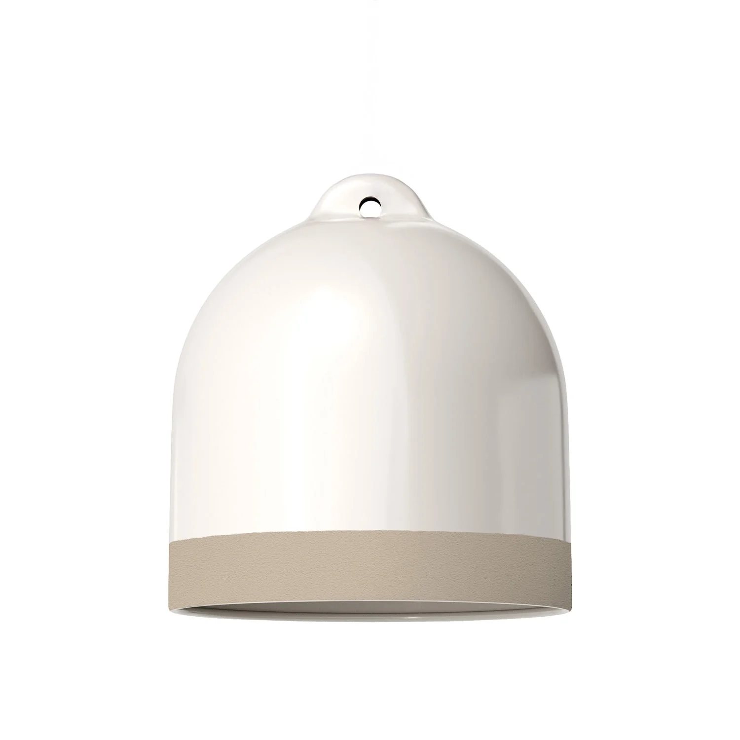 Campana M-Schirm zweifarbig aus Keramik, Weiß und Taupe, Kollektion Materia – Made in Italy - Image 3