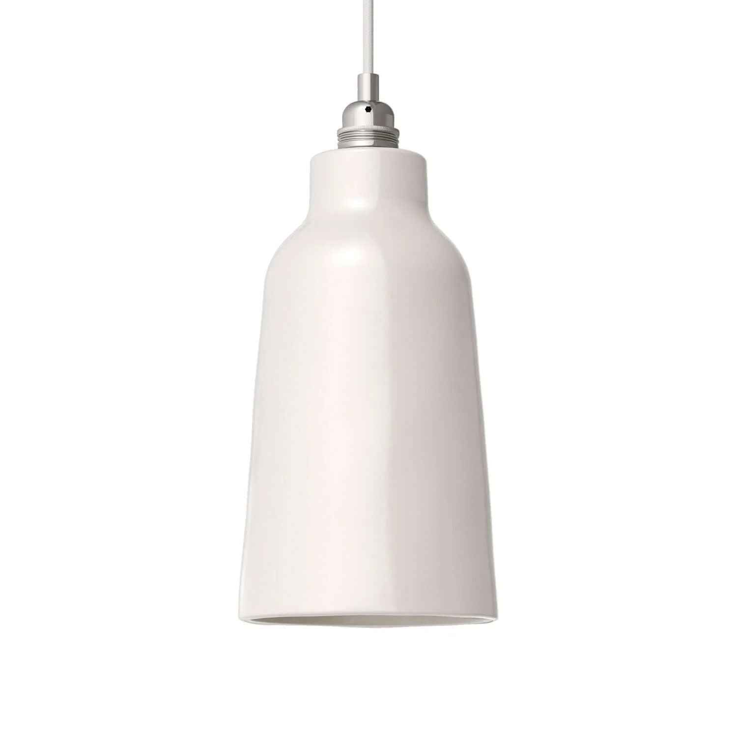 Lampenschirm Bottiglia aus Keramik, Materia-Kollektion – Made in Italy – Hochglanzweiß