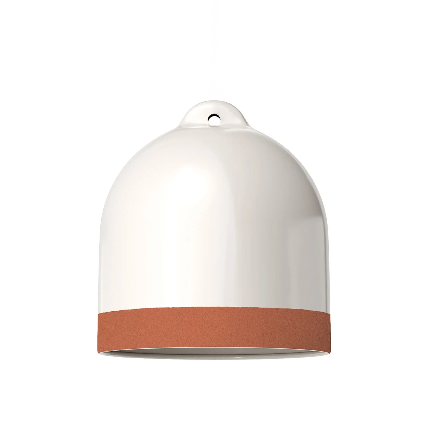 Campana M-Lampenschirm aus Keramik in Zweifarbig Weiß und Terrakotta, Kollektion Materia - Made in Italy - Image 3
