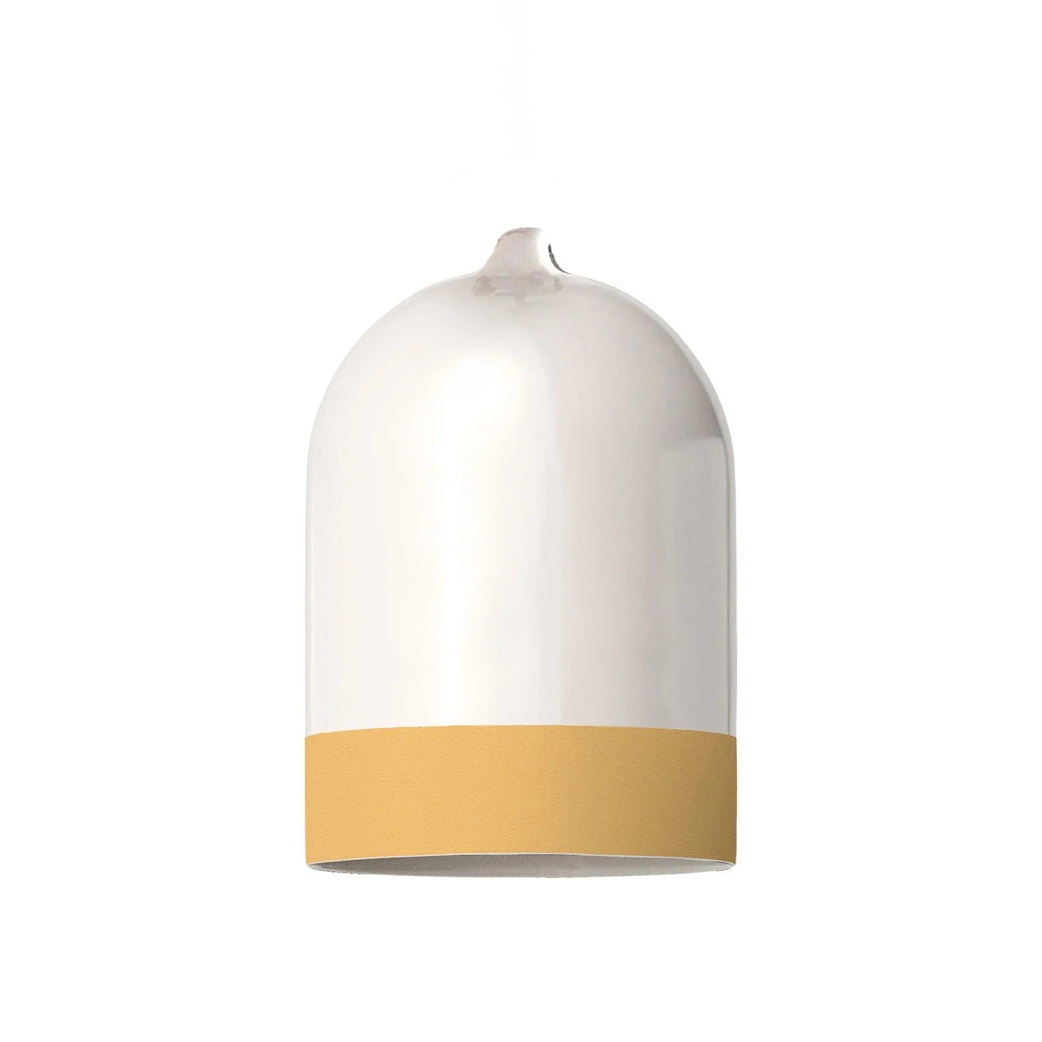 Lampenschirm Campana Mini XS zweifarbig aus Keramik Weiß und Gelb, Kollektion Materia – Made in Italy - Image 3