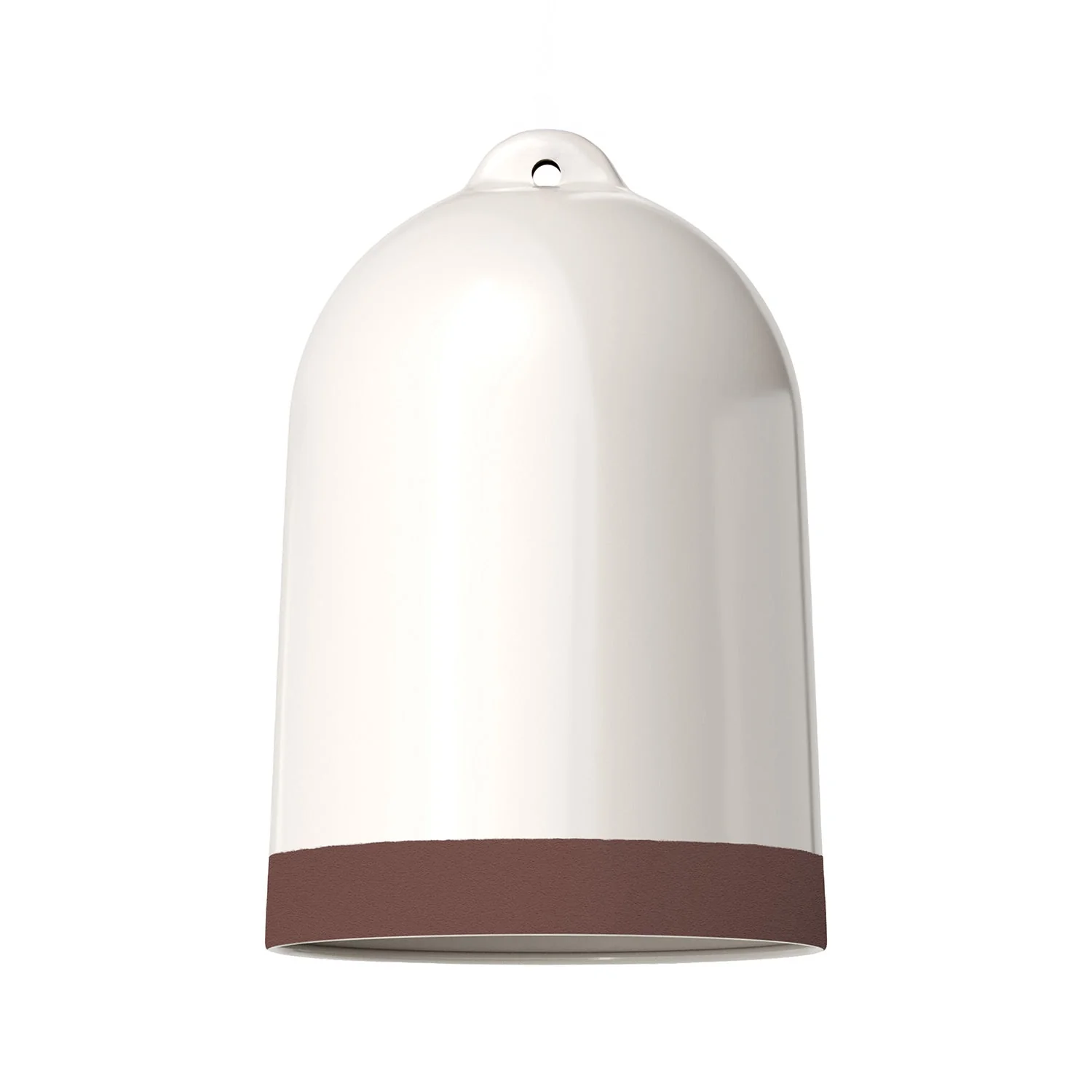 Glockenschirm XL zweifarbig aus Keramik, Weiß und Braun, Kollektion Materia – Made in Italy - Image 3
