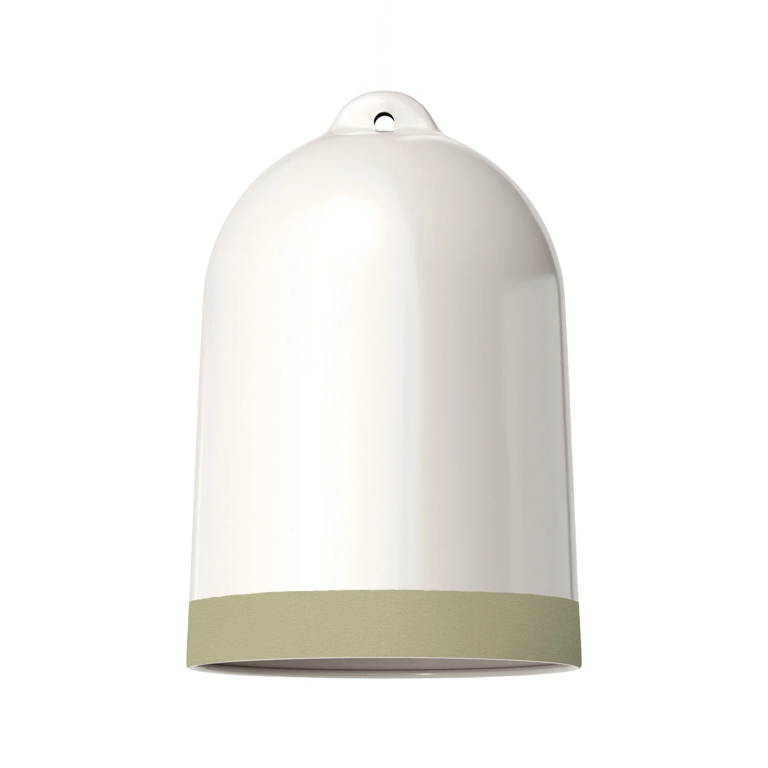 XL-Glockenschirm aus Keramik, zweifarbig in Weiß und Salbeigrün, Kollektion Materia – Made in Italy - Image 3