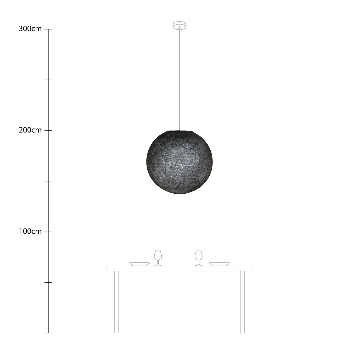Sfera Light Lampenschirm aus handgefertigtem Faden – Polyester Anthrazitgrau - Image 10