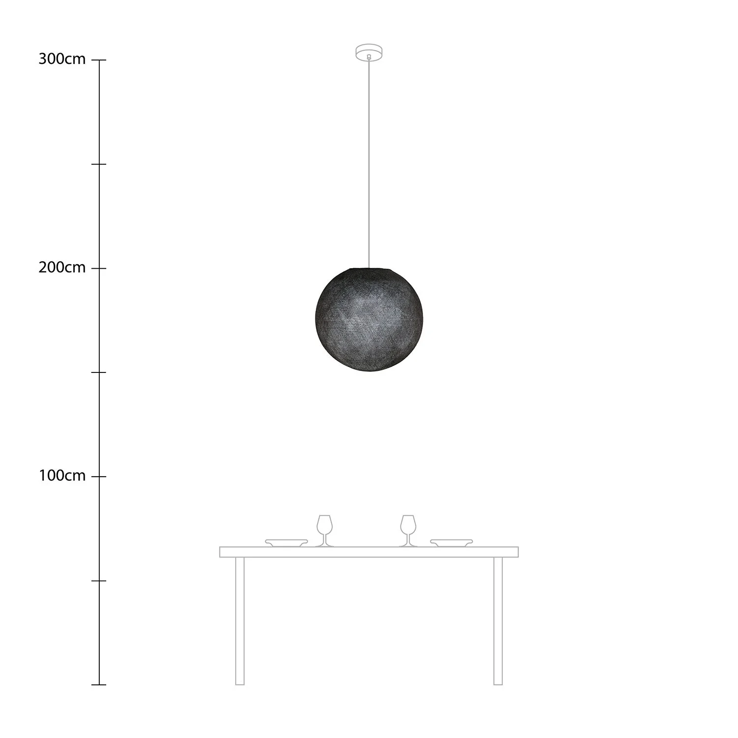 Sfera Light Lampenschirm aus handgefertigtem Faden – Polyester Anthrazitgrau - Image 5