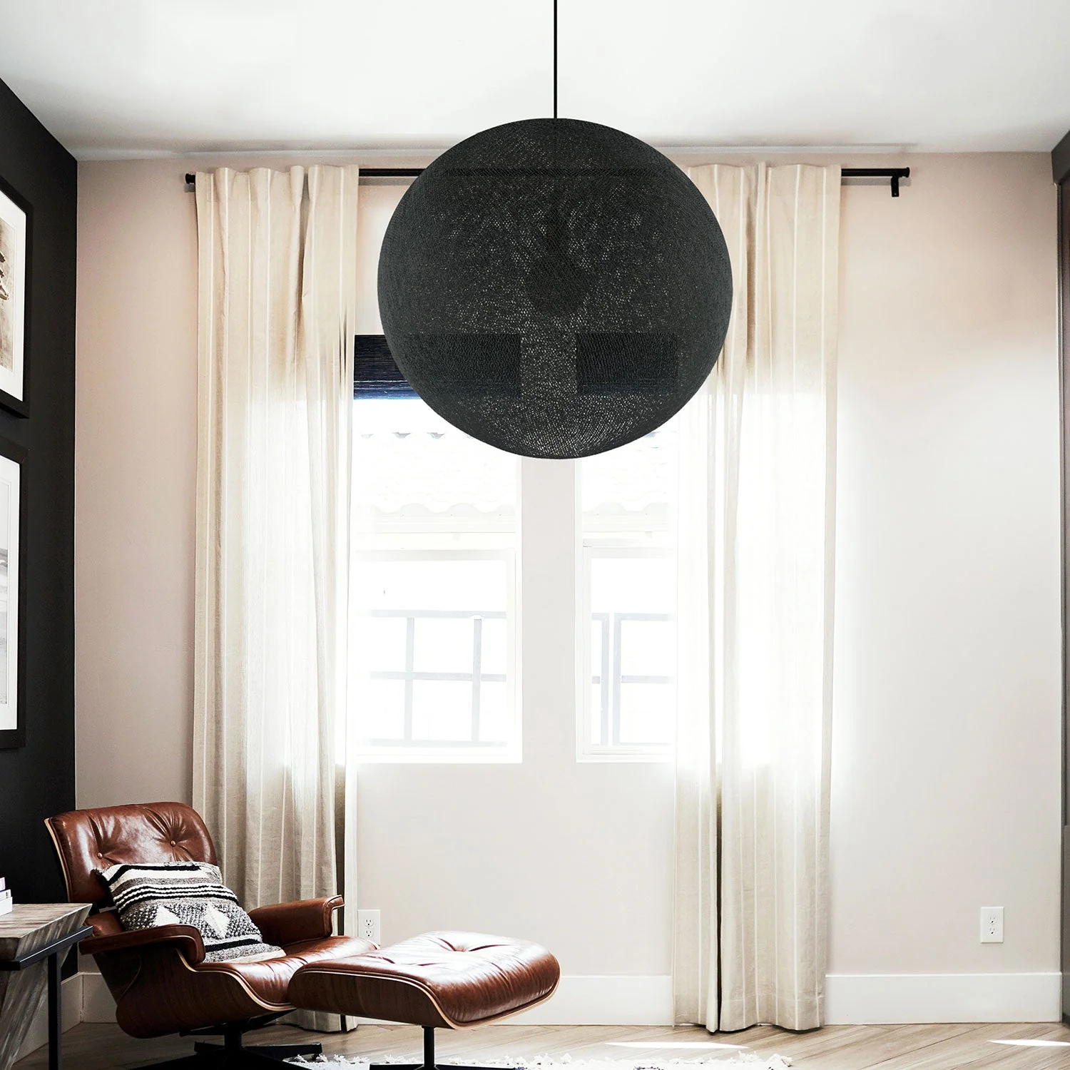 Sfera Light Lampenschirm aus handgefertigtem Faden – Polyester Anthrazitgrau - Image 8
