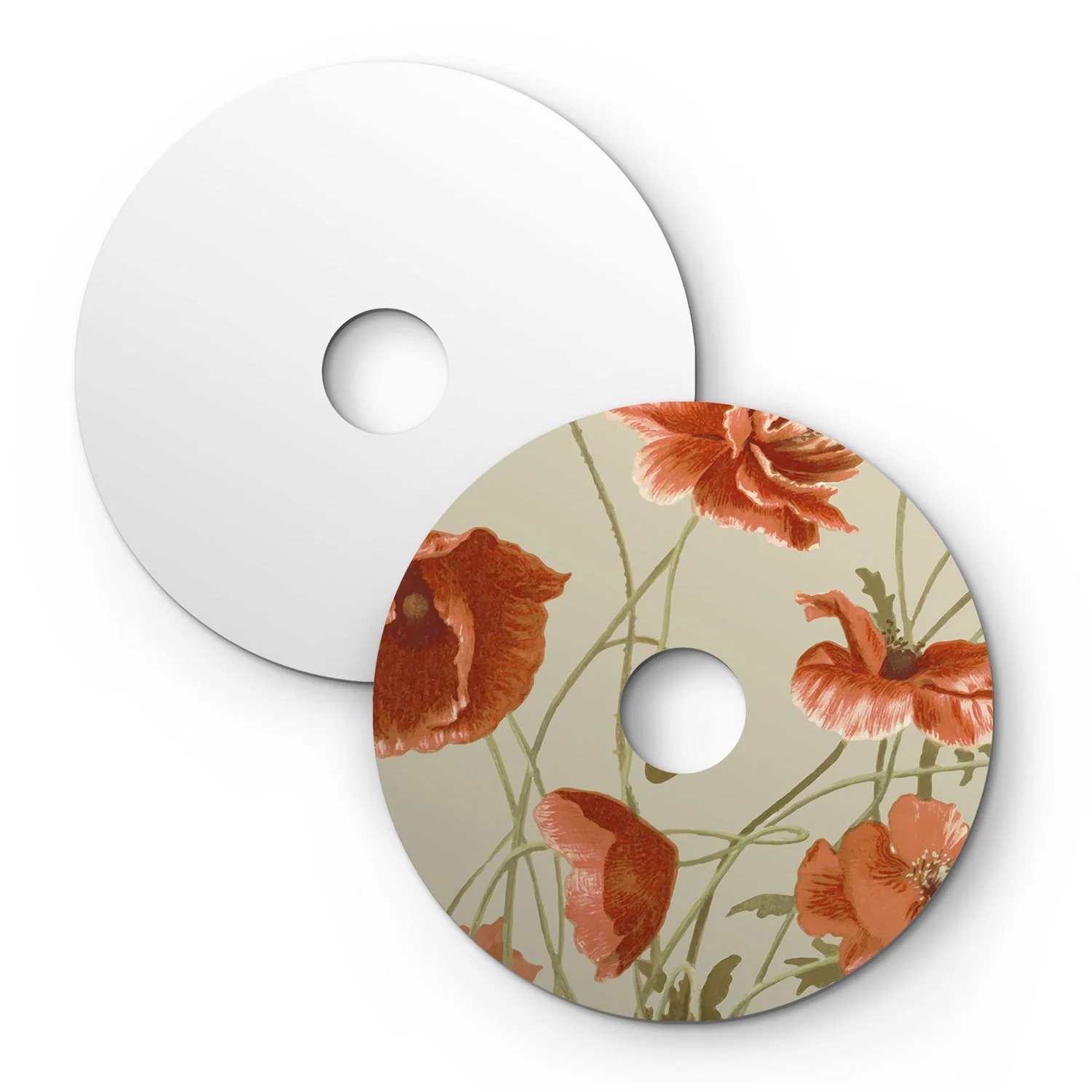 Mini Ellepì-Flachschirm mit Blumenmuster ‚Blossom Haven‘, botanischer Mohn, Durchmesser 24 cm – Made in Italy