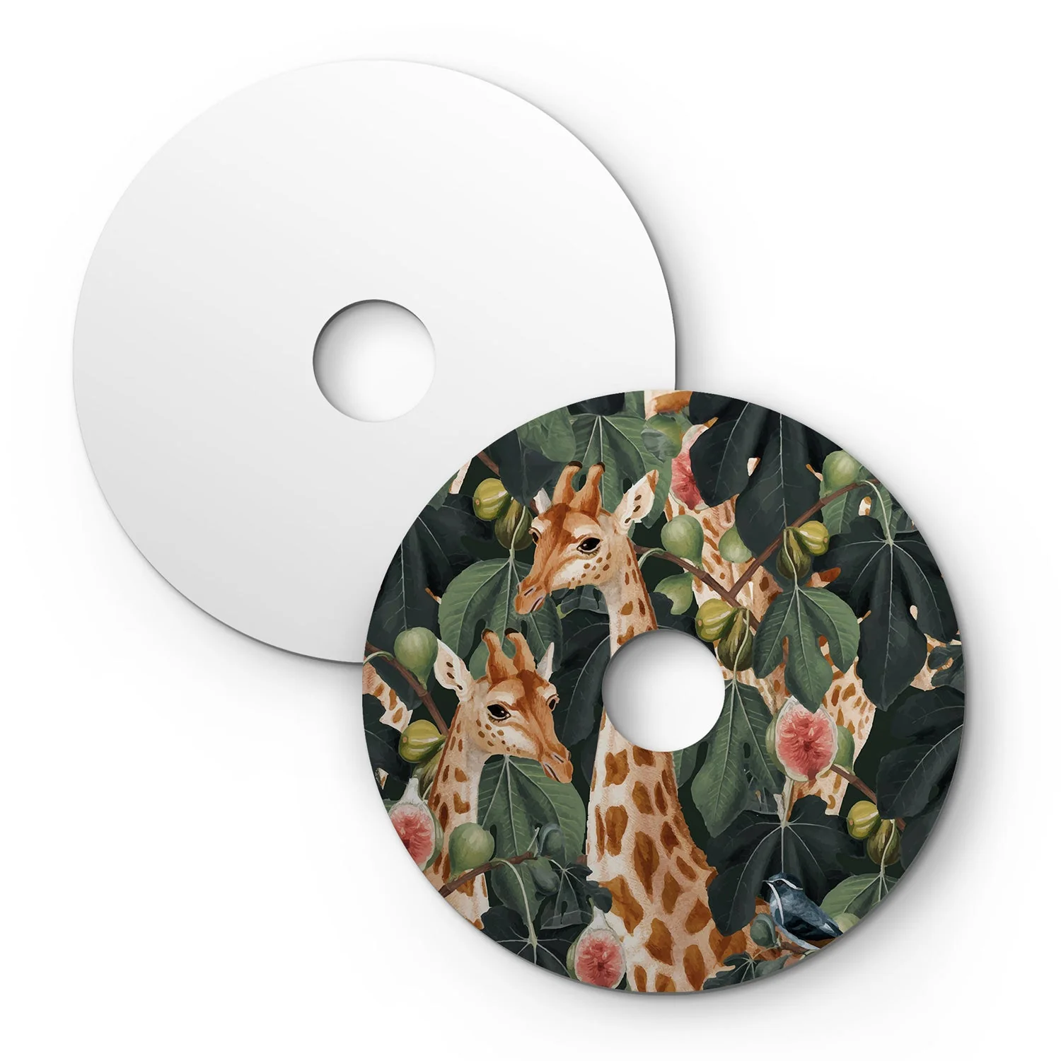 Mini-Teller-Lampenschirm Ellepì mit Dschungeltieren 'Wildlife Whispers' Giraffen, Durchmesser 24 cm – Made in Italy