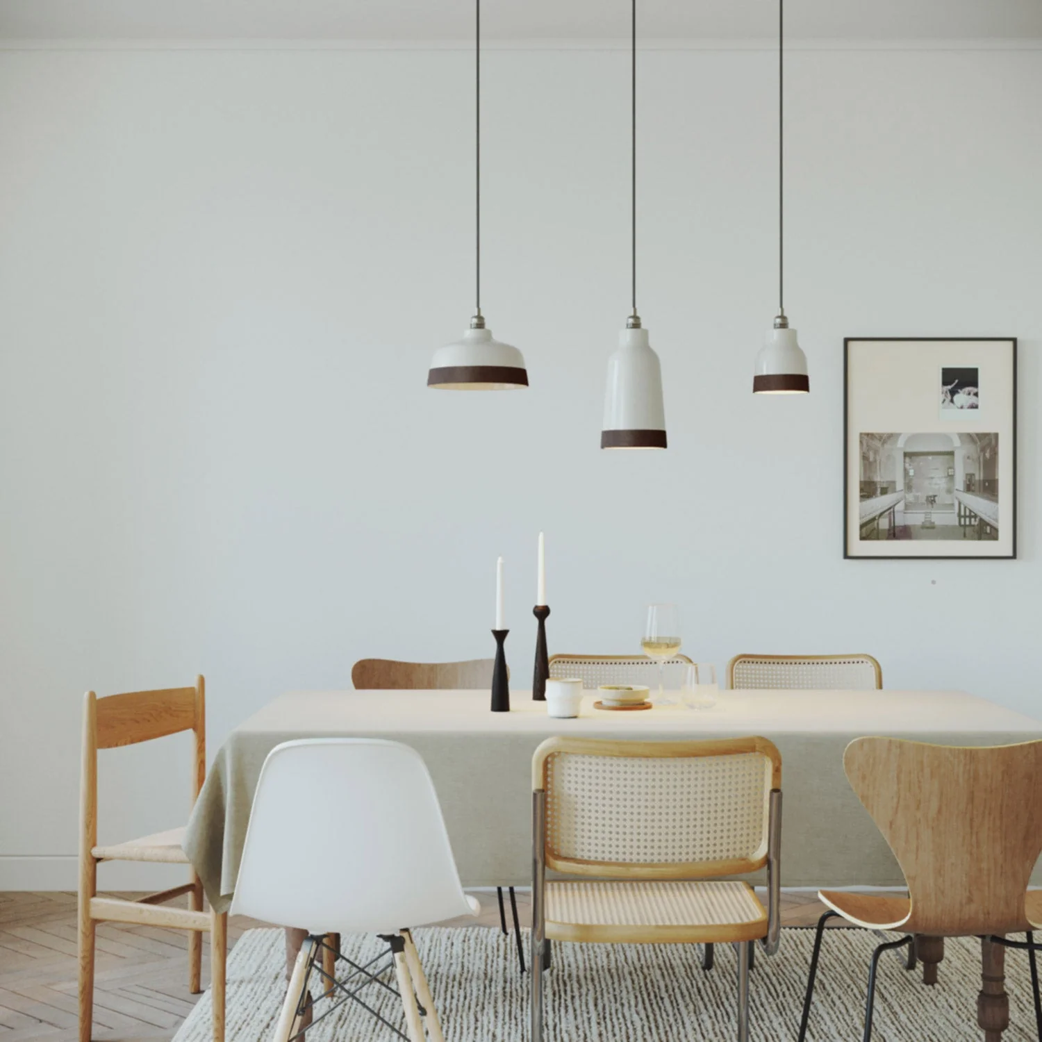 Lampenschirm Coppa zweifarbig aus Keramik Weiß und Braun, Kollektion Materia – Made in Italy - Image 3