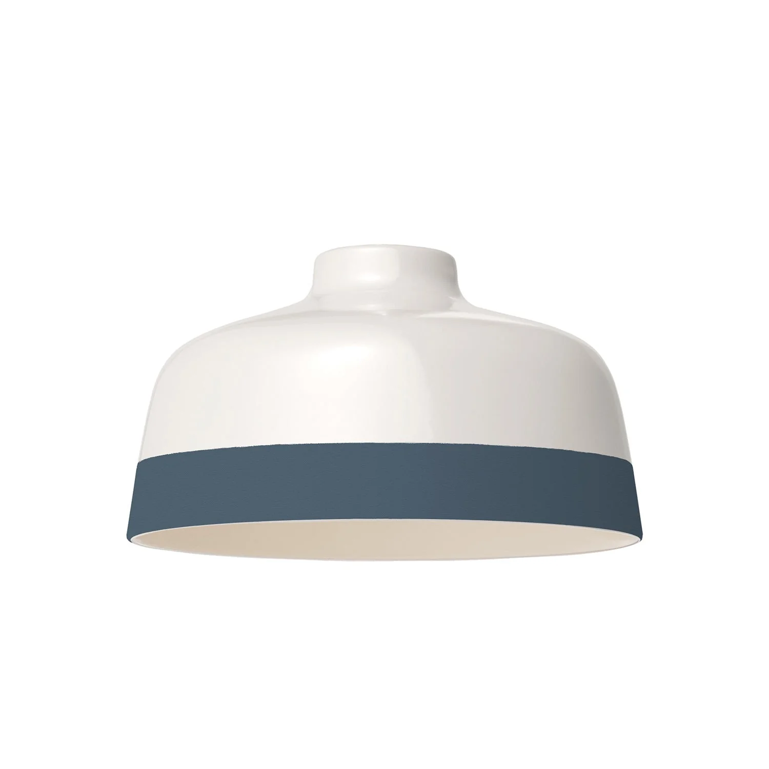 Zweifarbiger Lampenschirm Coppa aus Keramik Weiß und Petrol, Kollektion Materia – Made in Italy - Image 4