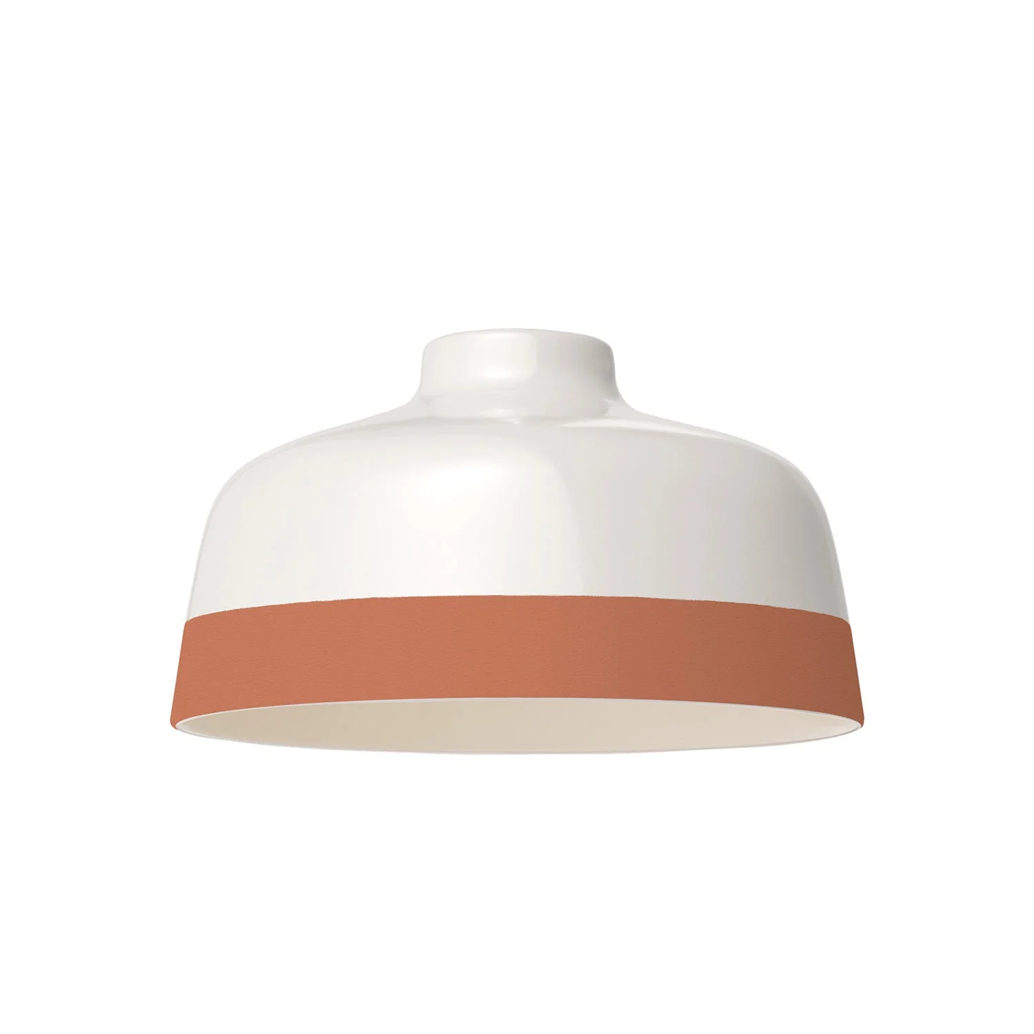 Zweifarbiger Schalen-Lampenschirm aus Keramik, Weiß und Terrakotta, Kollektion Materia – Made in Italy - Image 4