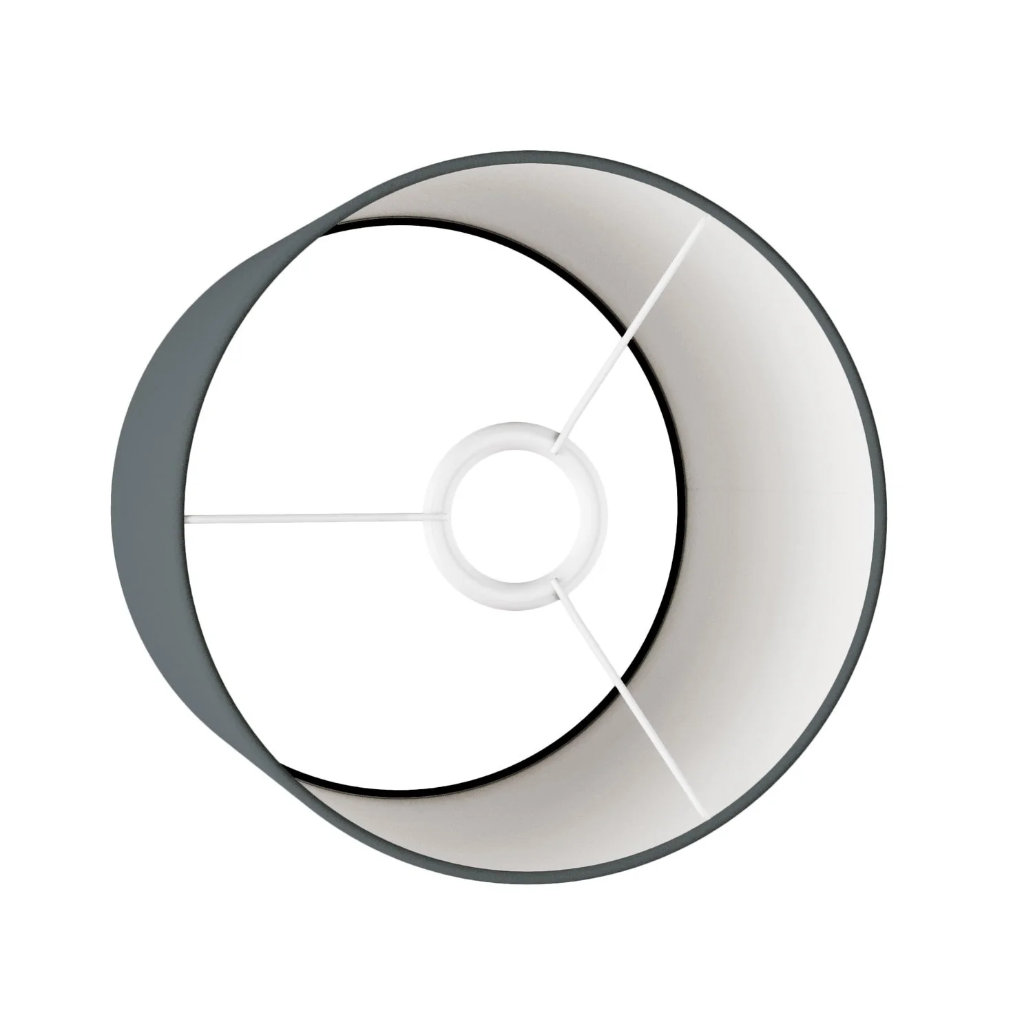 Zylindrischer Lampenschirm M aus Stoff mit E27-Fassung – Made in Italy – Dunkelgrauer Teletta-Stoff - Image 3
