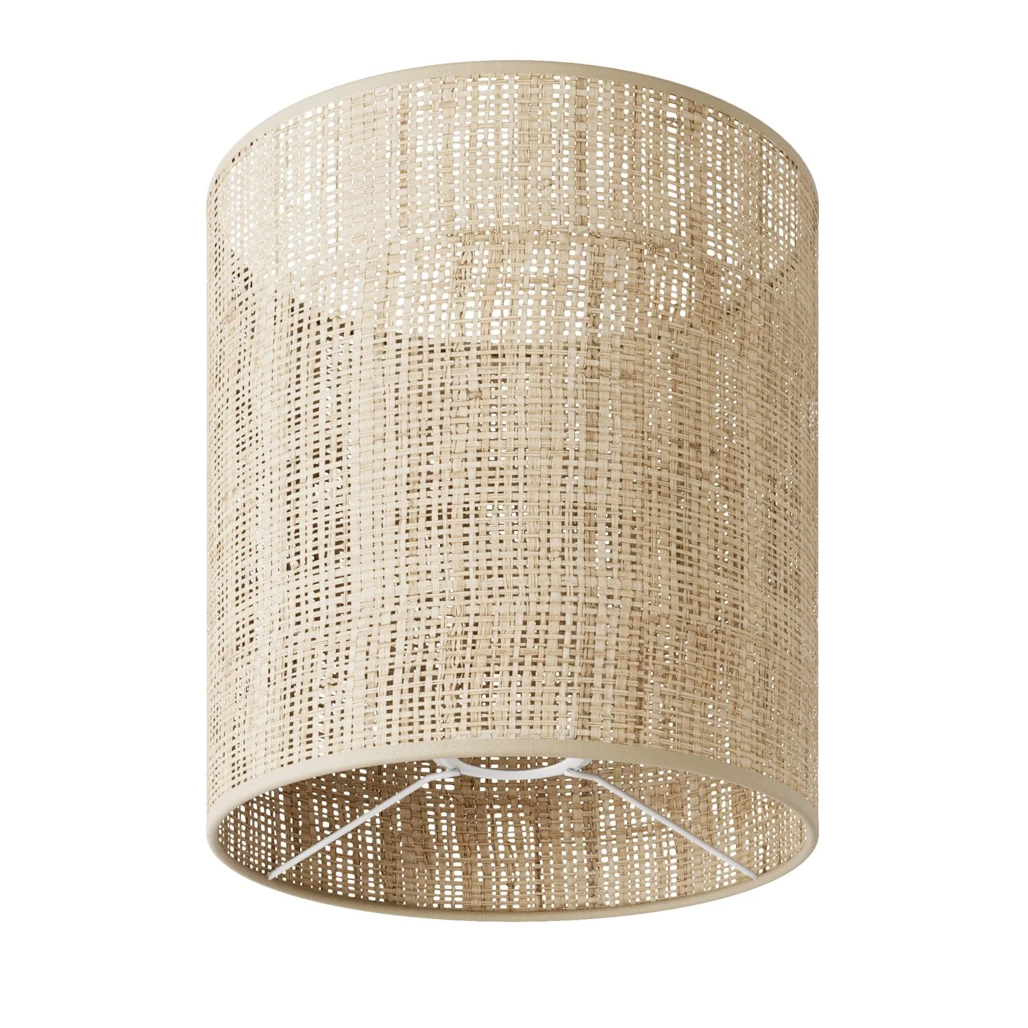 Zylindrischer Lampenschirm M aus Stoff mit E27-Fassung – Made in Italy – Raphia