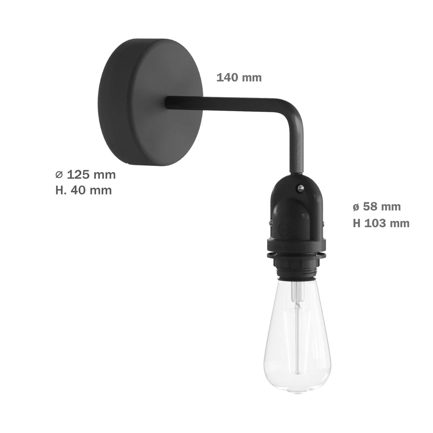 Fermaluce für Modulair-Lampenschirm mit L-Erweiterung, Baldachin und Lampenfassung IP65 wasserdicht – Graphit - Image 5