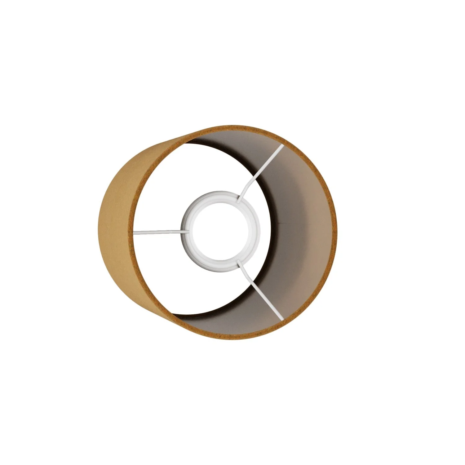 Zylinderlampenschirm S aus Stoff mit E27-Fassung – Made in Italy – Senfgelb-Wolle - Image 3