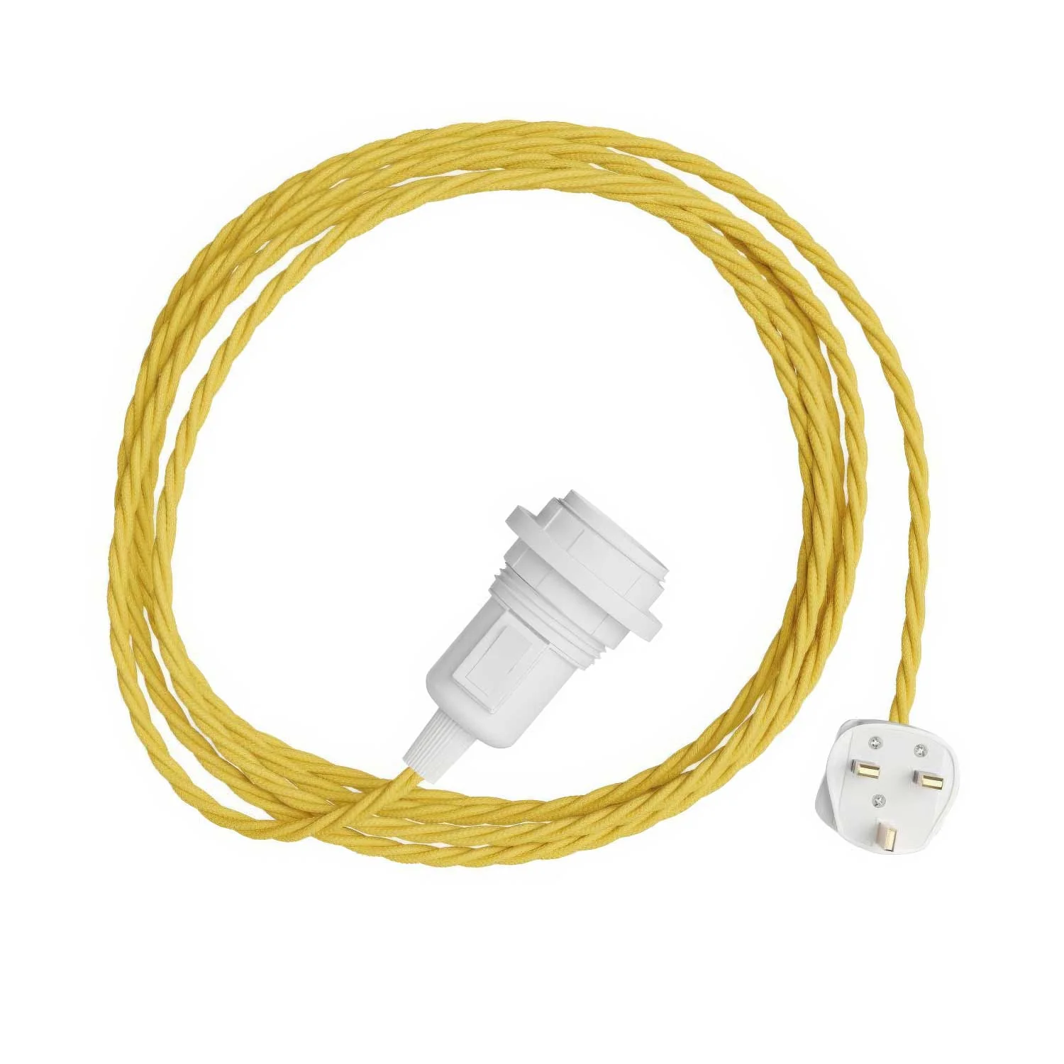 Snake Twisted für Lampenschirm – Plug-in-Lampe mit geflochtenem Stoffkabel TM10 und UK-Stecker