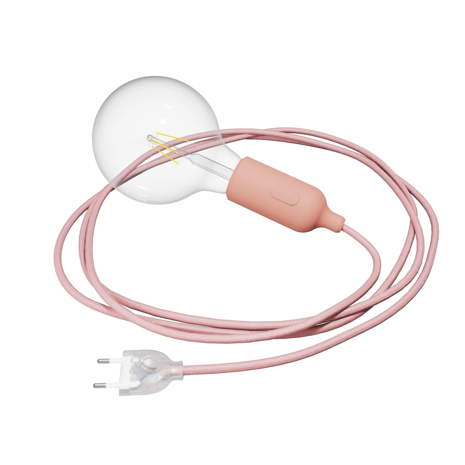 Snake Silikonlampe mit Schalter und Stecker – Lachsrosa