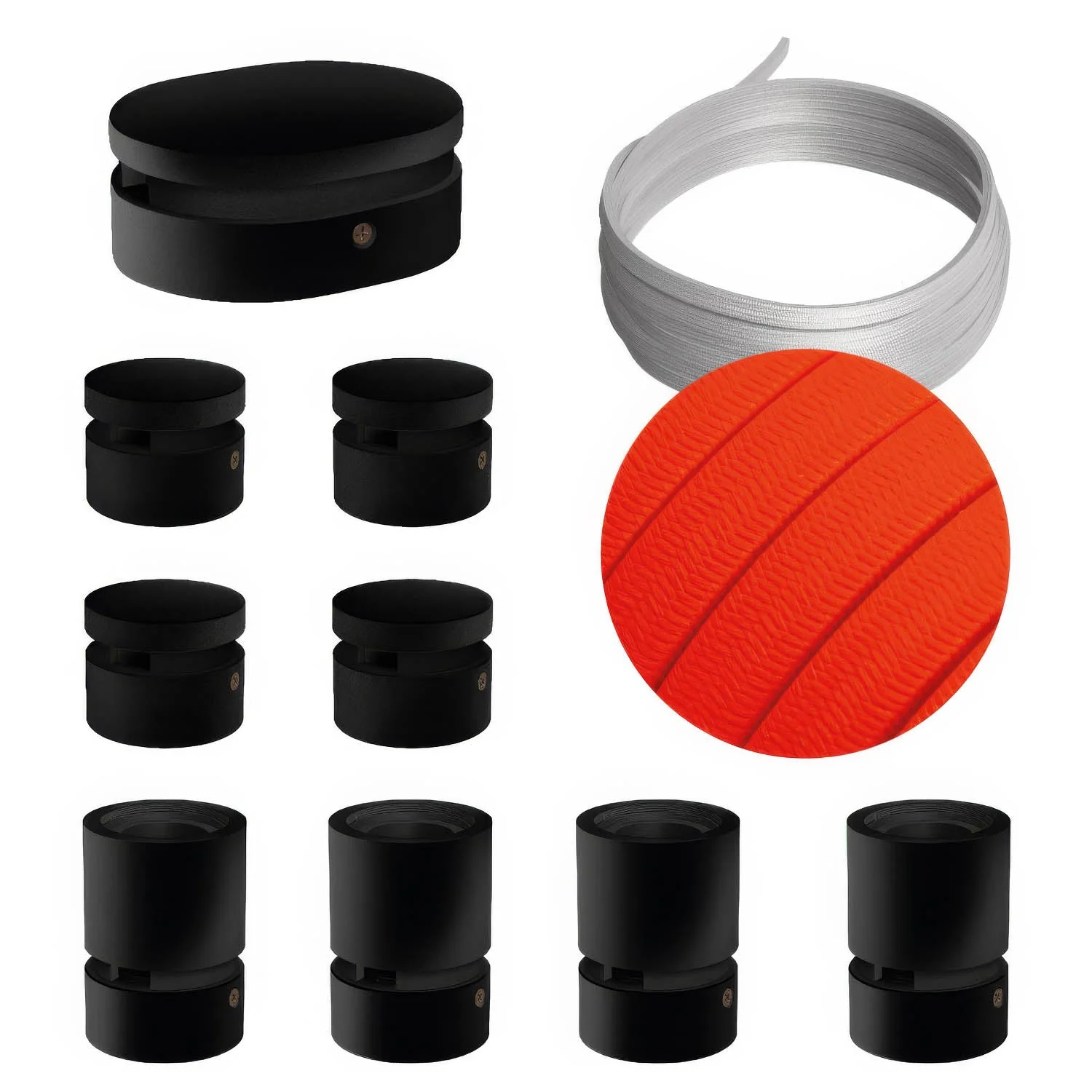 Filé Symmetric Kit System – mit CF15-Kabel, 5 m für Lichterkette und 9 schwarz lackierten Holzelementen für den Innenbereich.
