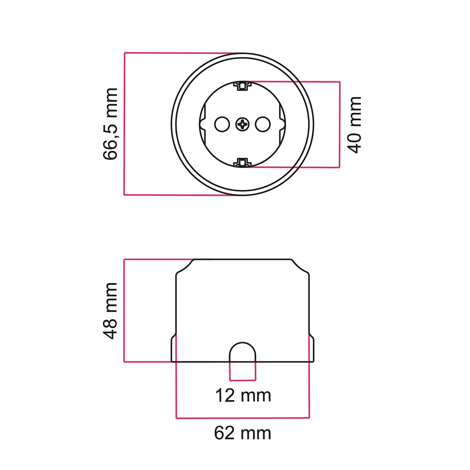 Schuko-Steckdose aus Porzellan zur Wandmontage – Weiß - Image 7