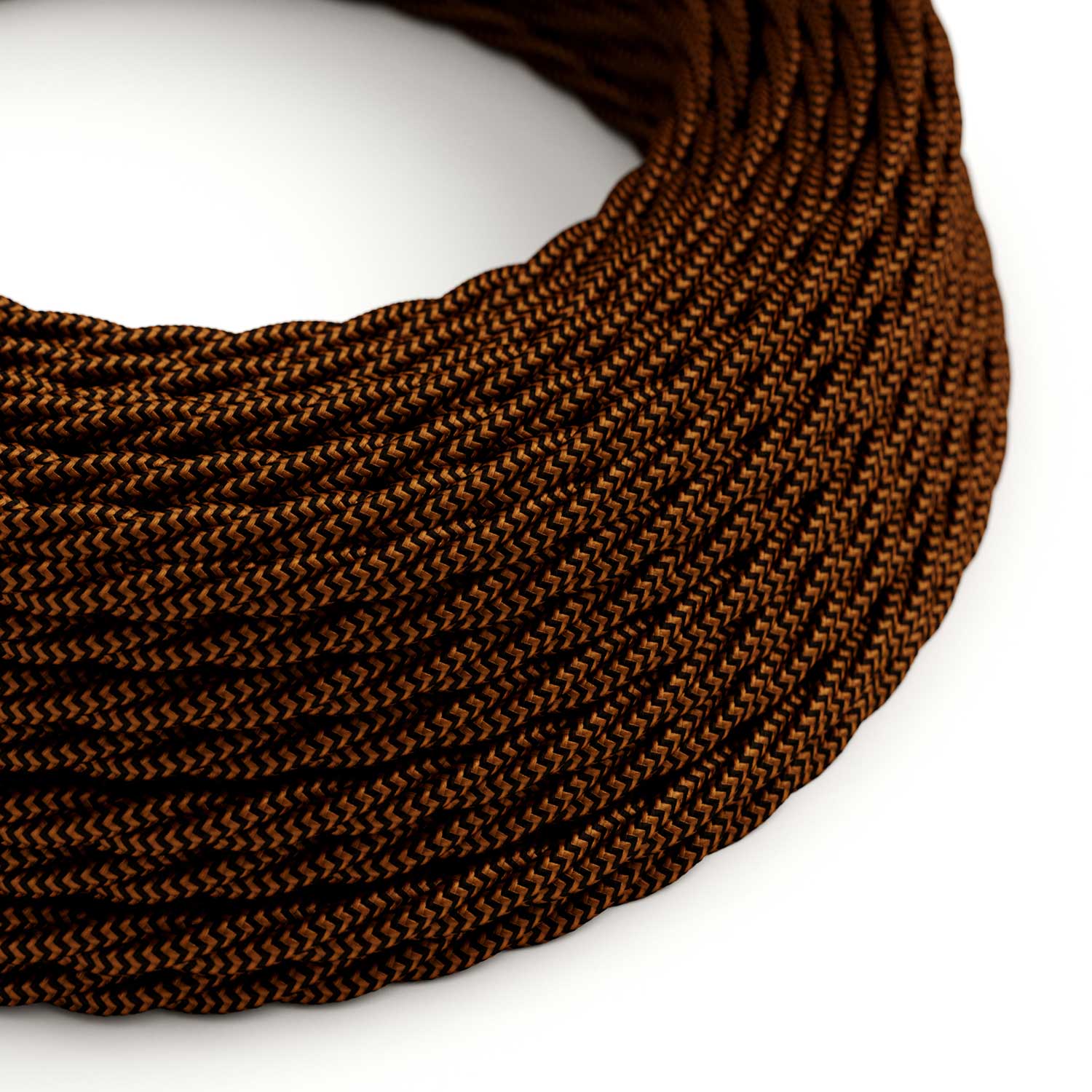 Schwarz & Kupfer Rayon ummanteltes, gedrehtes Stromkabel – TZ22