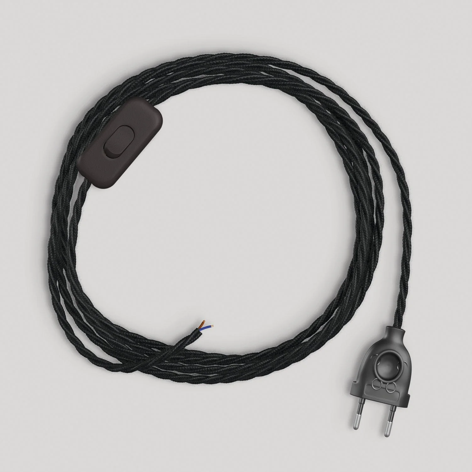 Lampenkabel mit 1,80 m schwarzem Textilgeflecht - Image 4