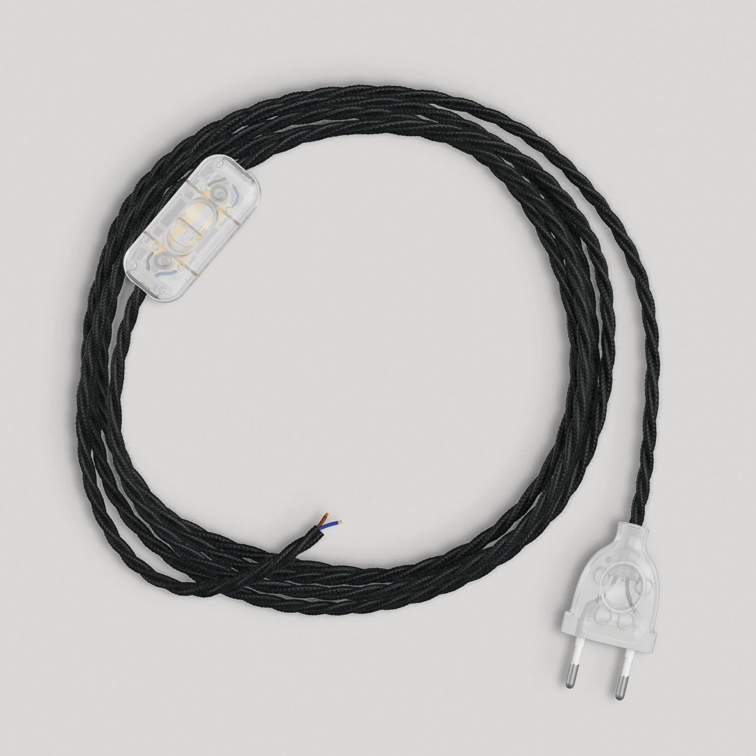 Lampenkabel mit 1,80 m schwarzem Textilgeflecht - Image 5