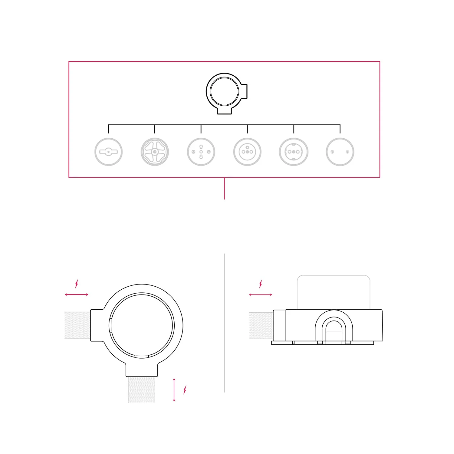 Sockel aus schwarzem Porzellan für Steckdose und Schalter/Wechselschalter, kompatibel mit Creative-Tubes – für 1 bis 4 Ausgänge. - Image 14