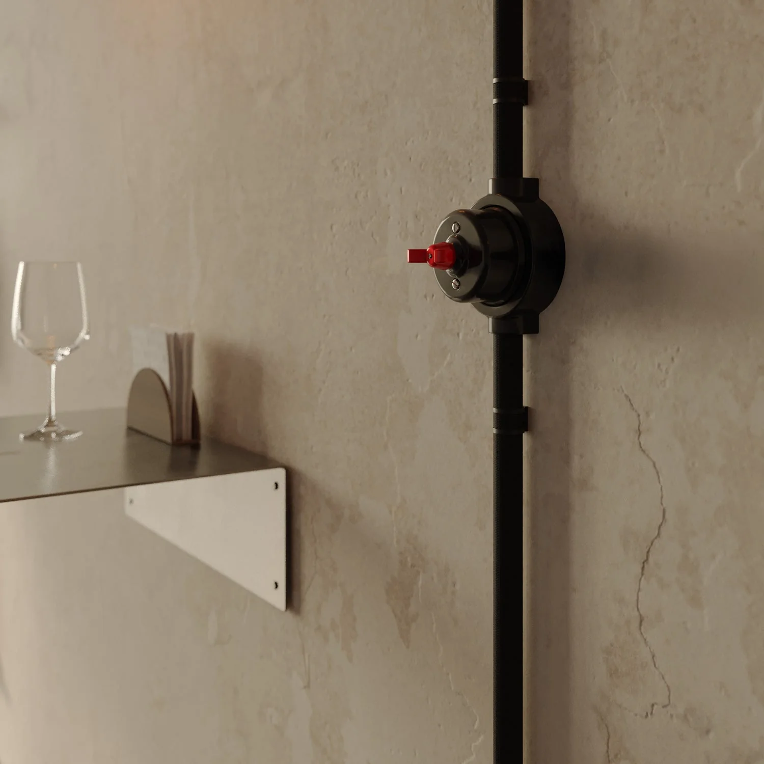 Sockel aus schwarzem Porzellan für Steckdose und Schalter/Wechselschalter, kompatibel mit Creative-Tubes – für 1 bis 4 Ausgänge. - Image 18