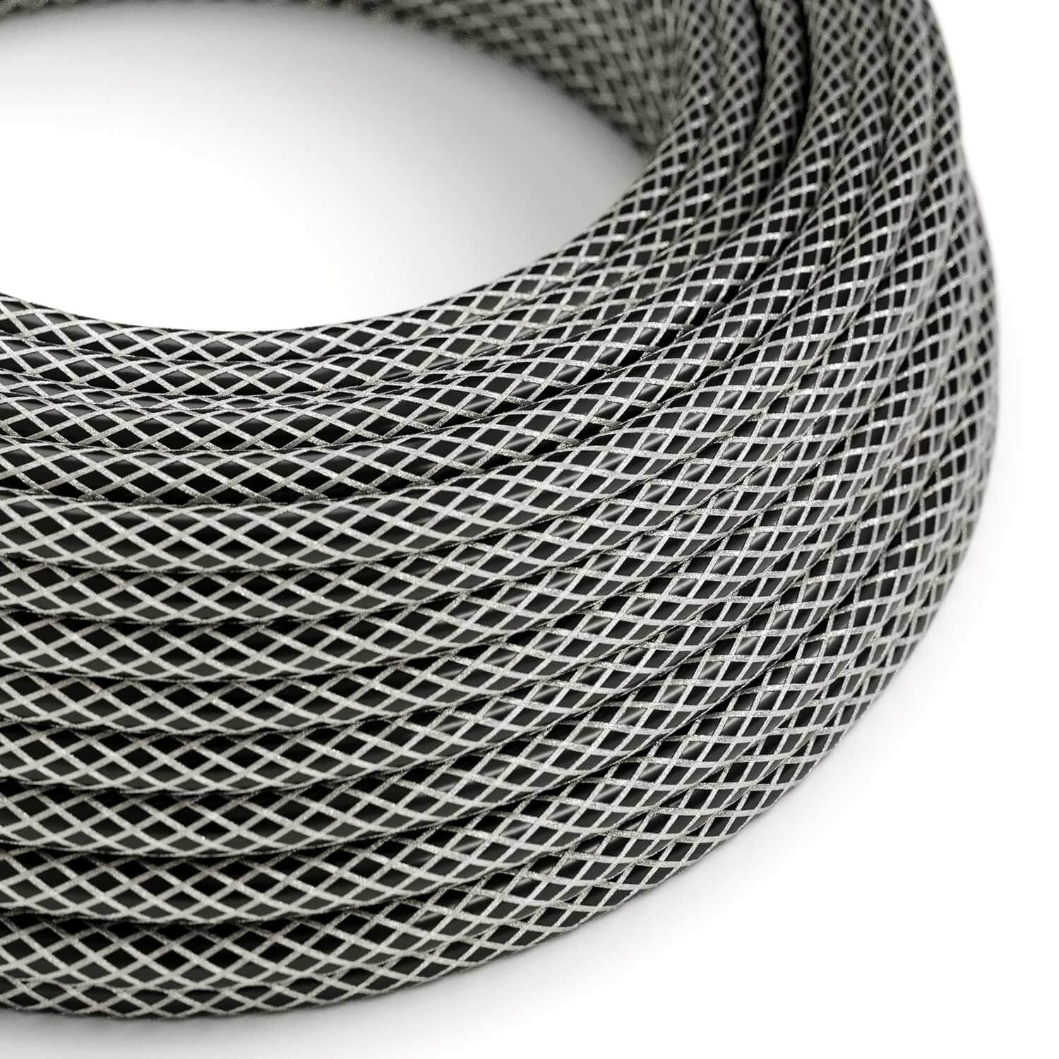 Schwarzes Stromkabel mit Ummantelung aus verzinntem Kupfergeflecht – Das Original Creative Cables, für deine Lichtprojekte – RR01