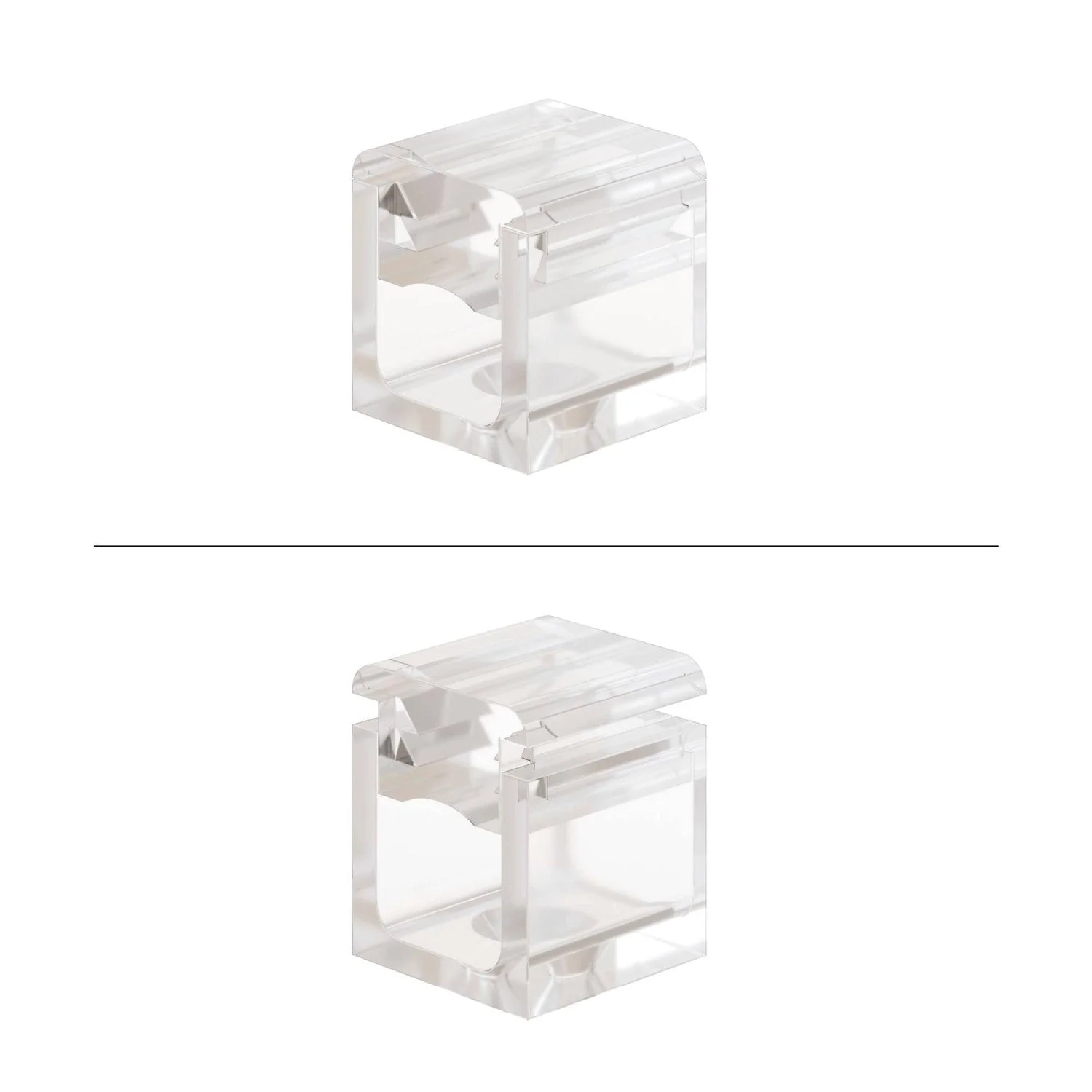 Set 4 Cube Clip Transparent – Mini Deckenpin für Textilkabel - Image 6
