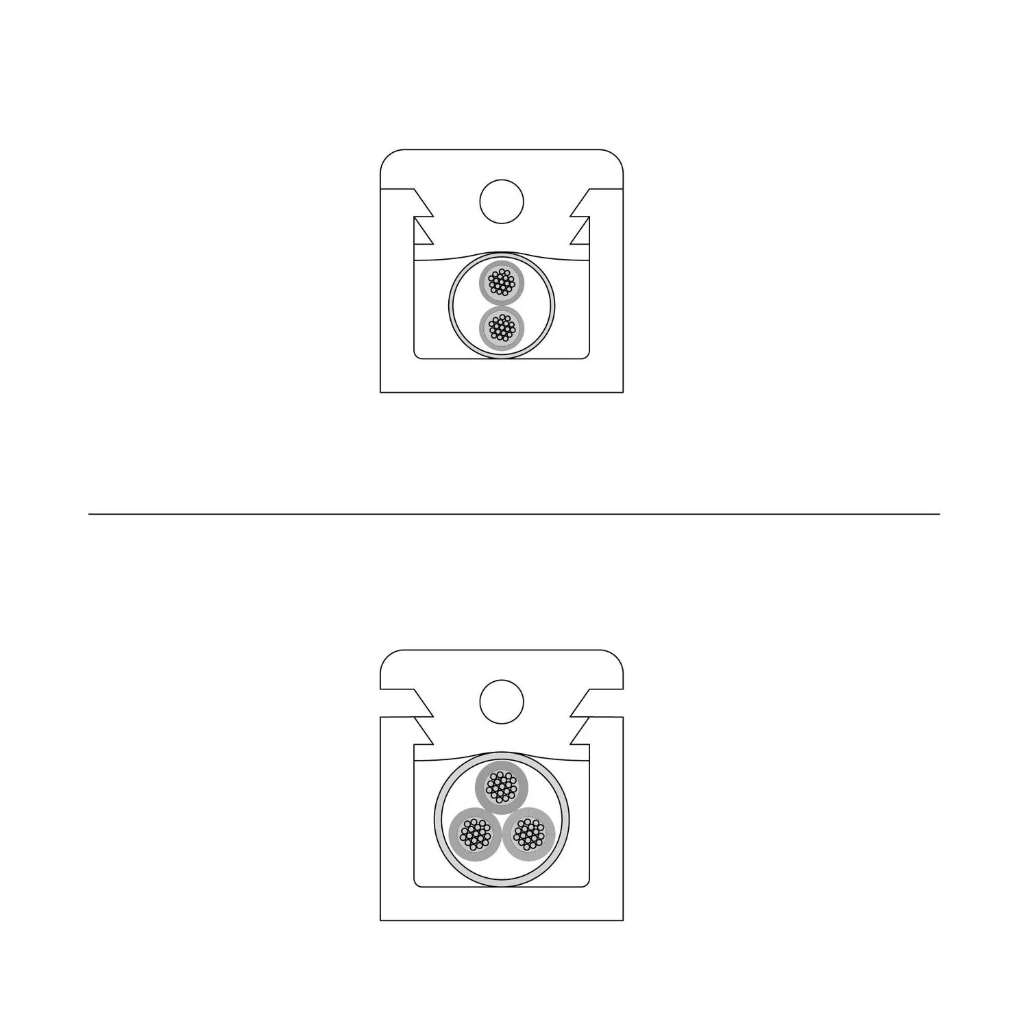 Set 4 Cube Clip Transparent – Mini Deckenpin für Textilkabel - Image 7