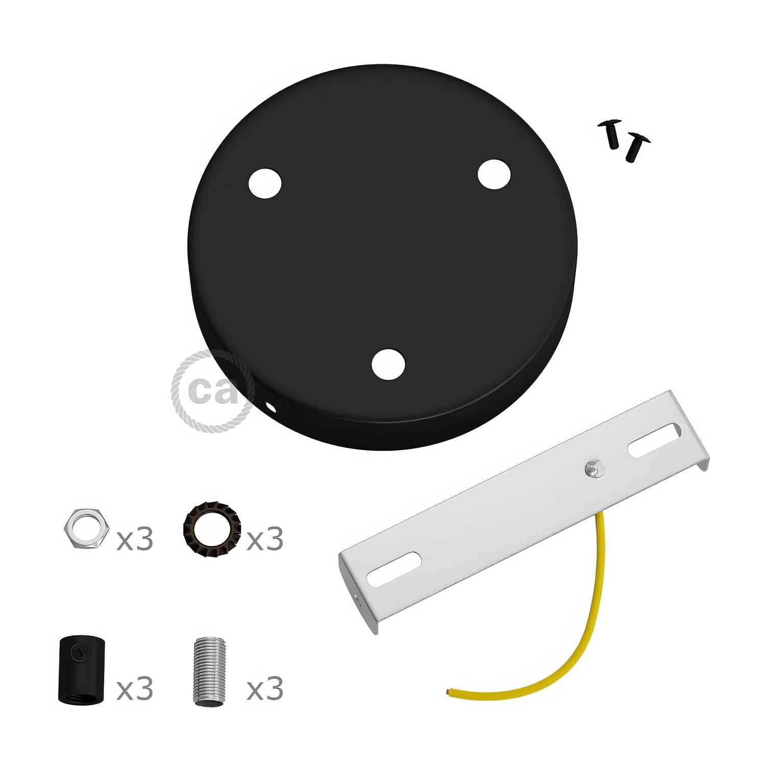 Zylindrisches Metall-Baldachin-Kit mit 3 Löchern – Schwarz - Image 8