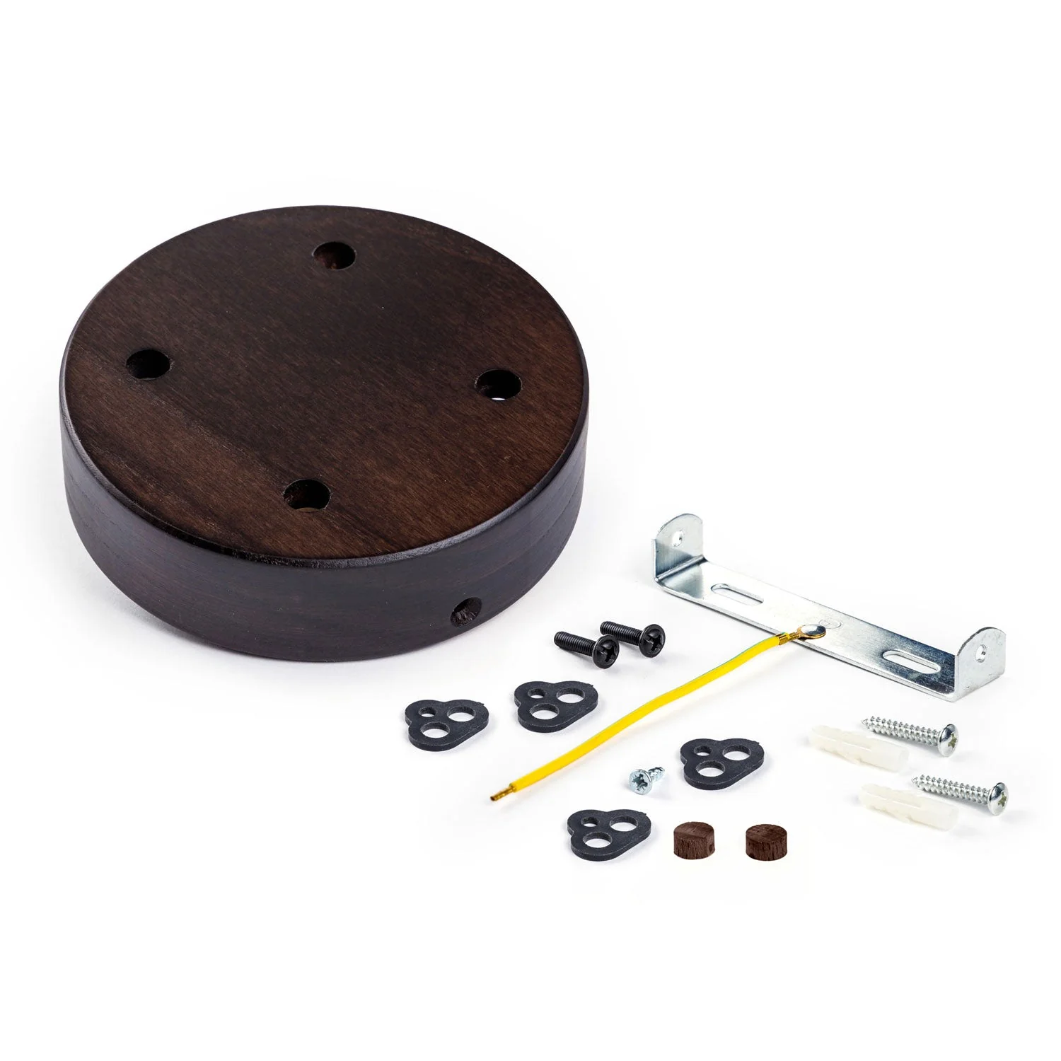 Zylindrisches Rosetten-Kit aus Holz mit 4 Löchern – Wengé-Effekt - Image 3