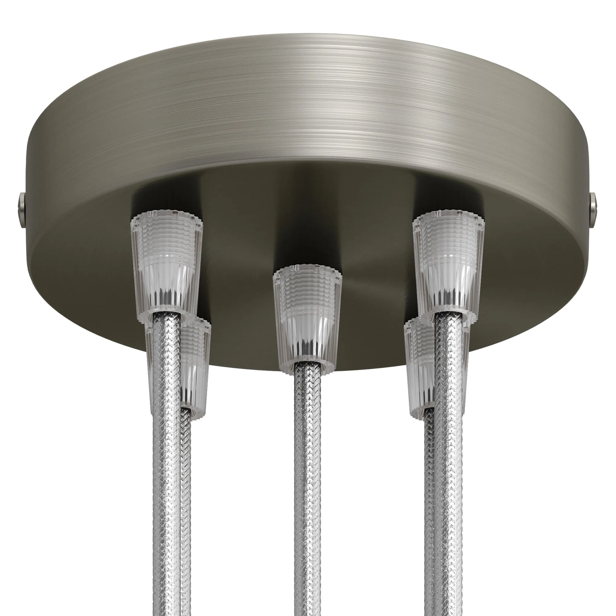 Zylindrisches Lampenbaldachin-Set aus Metall mit 5 Löchern – Satin-Titan