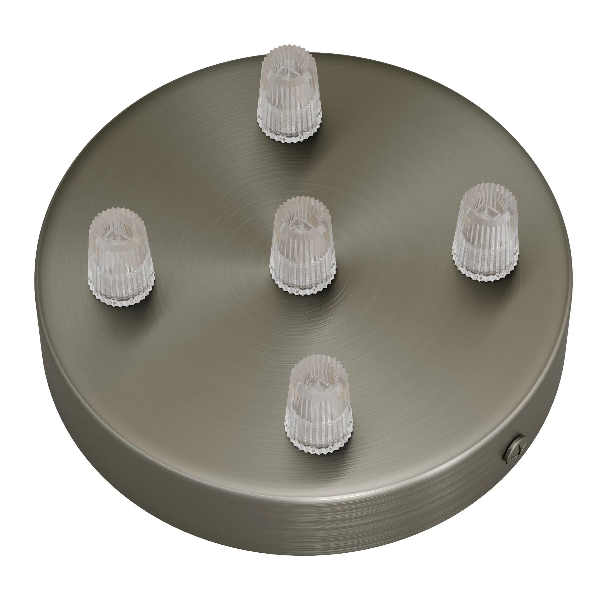 Zylindrisches Lampenbaldachin-Set aus Metall mit 5 Löchern – Satin-Titan - Image 2