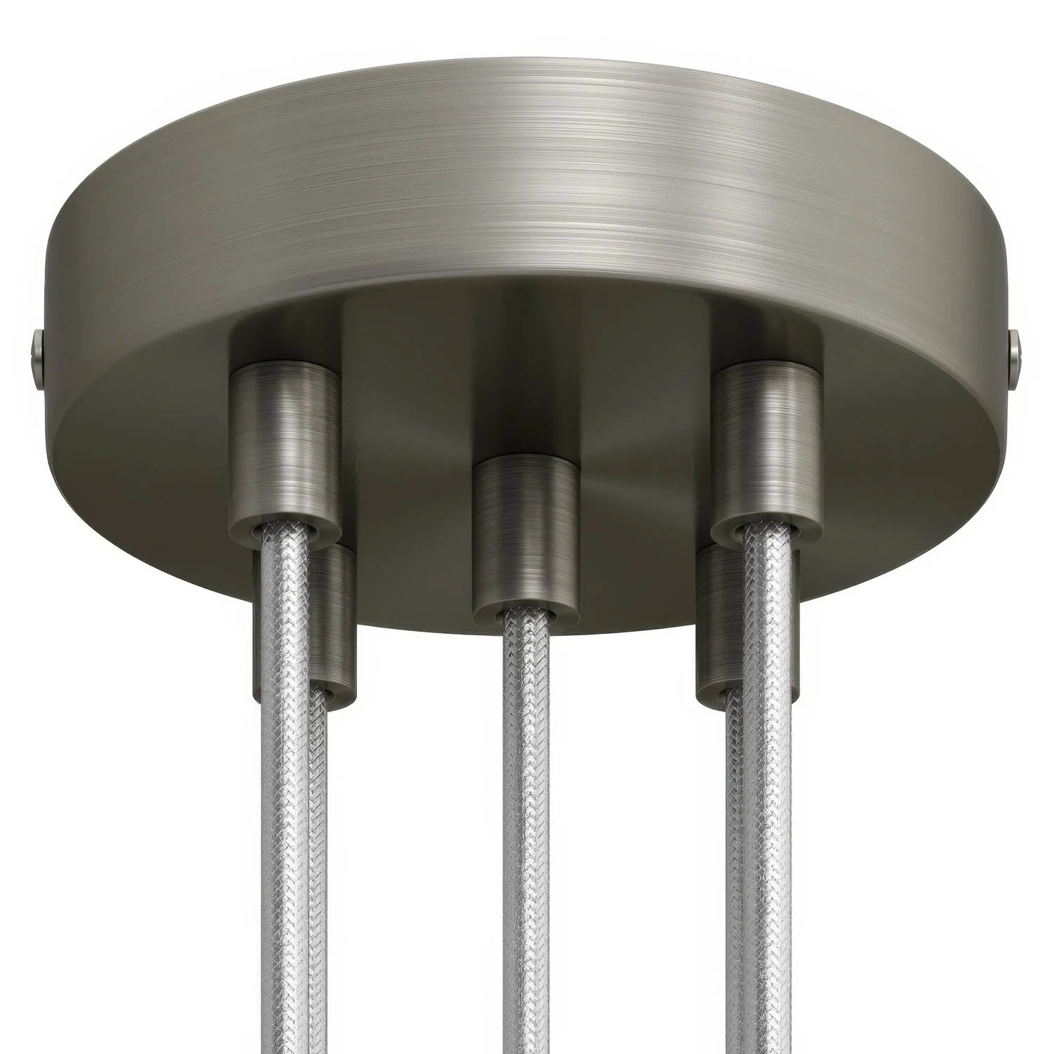 Zylindrisches Lampenbaldachin-Set aus Metall mit 5 Löchern – Satin-Titan - Image 5