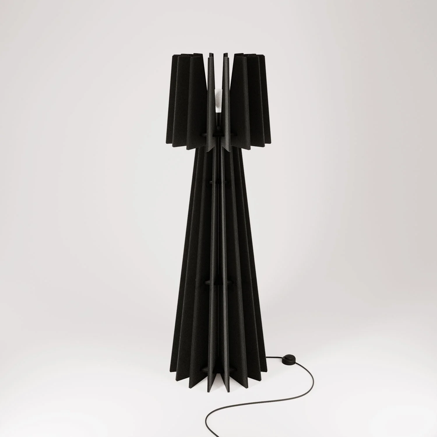 SHHINE Stehleuchte aus schallabsorbierendem Material mit UK-Stecker – Schwarz melange - Image 3