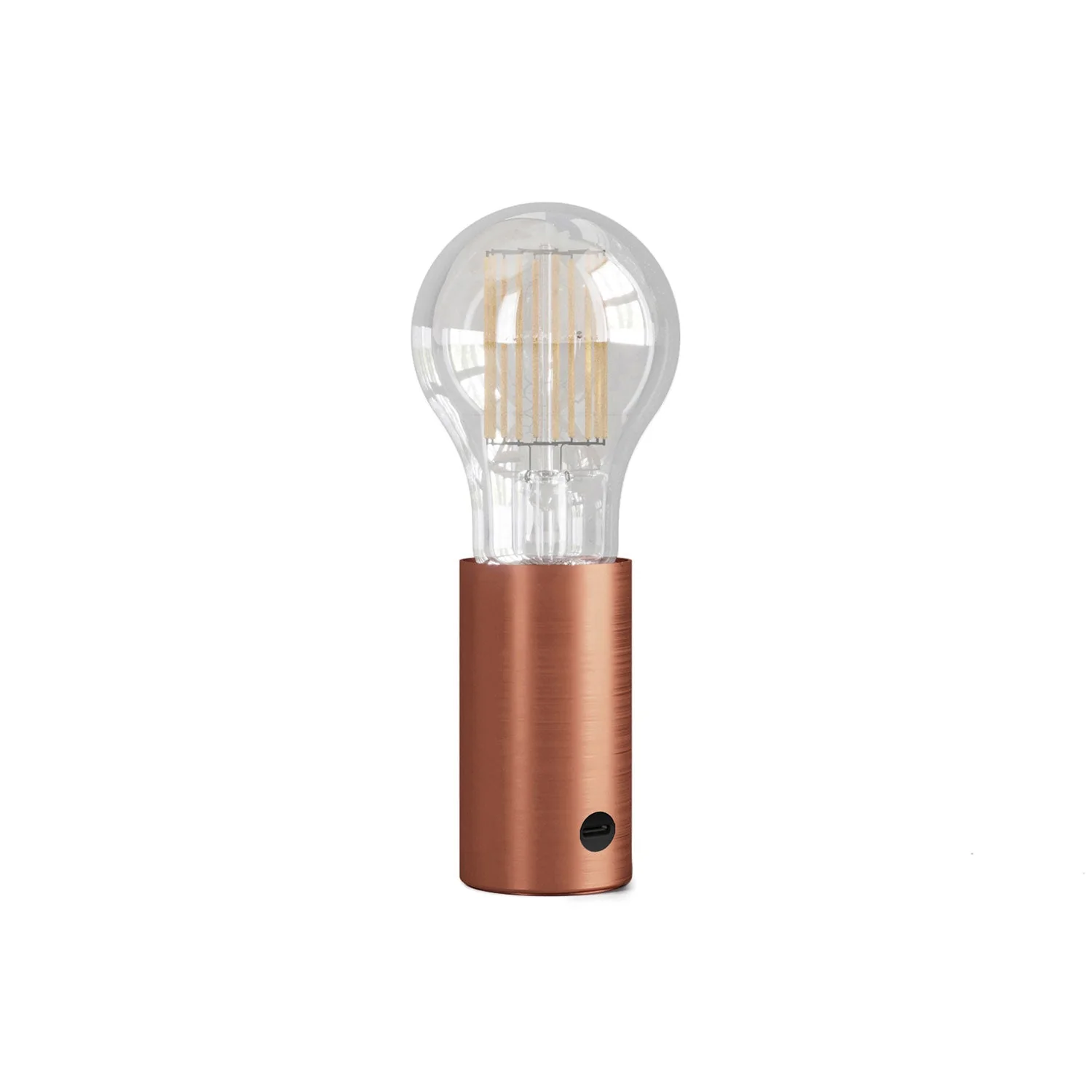 SI! Tragbare Lampe mit 5V und A60-Leuchtmittel – Satinierter Kupfer