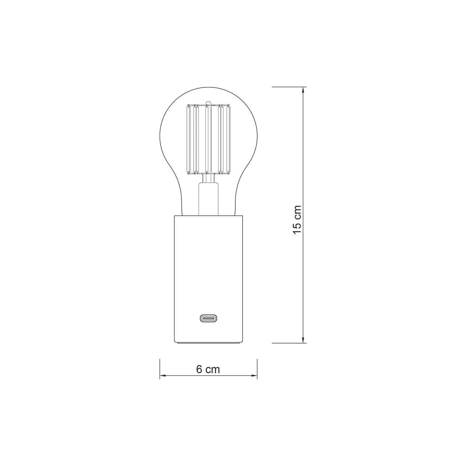SI! Tragbare Lampe mit 5V und A60-Leuchtmittel – Satinierter Kupfer - Image 7