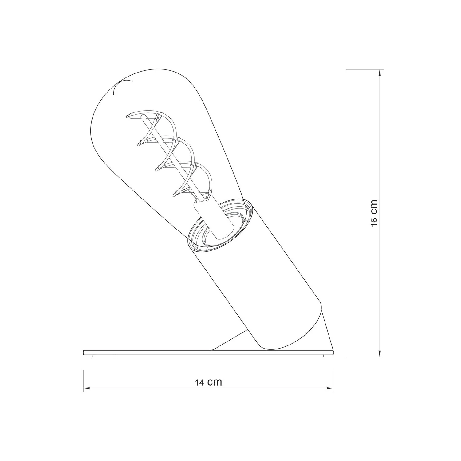 SI! Tischlampe mit 5V und Glühbirne ST64 sowie Metallfuß – Schwarz - Image 5