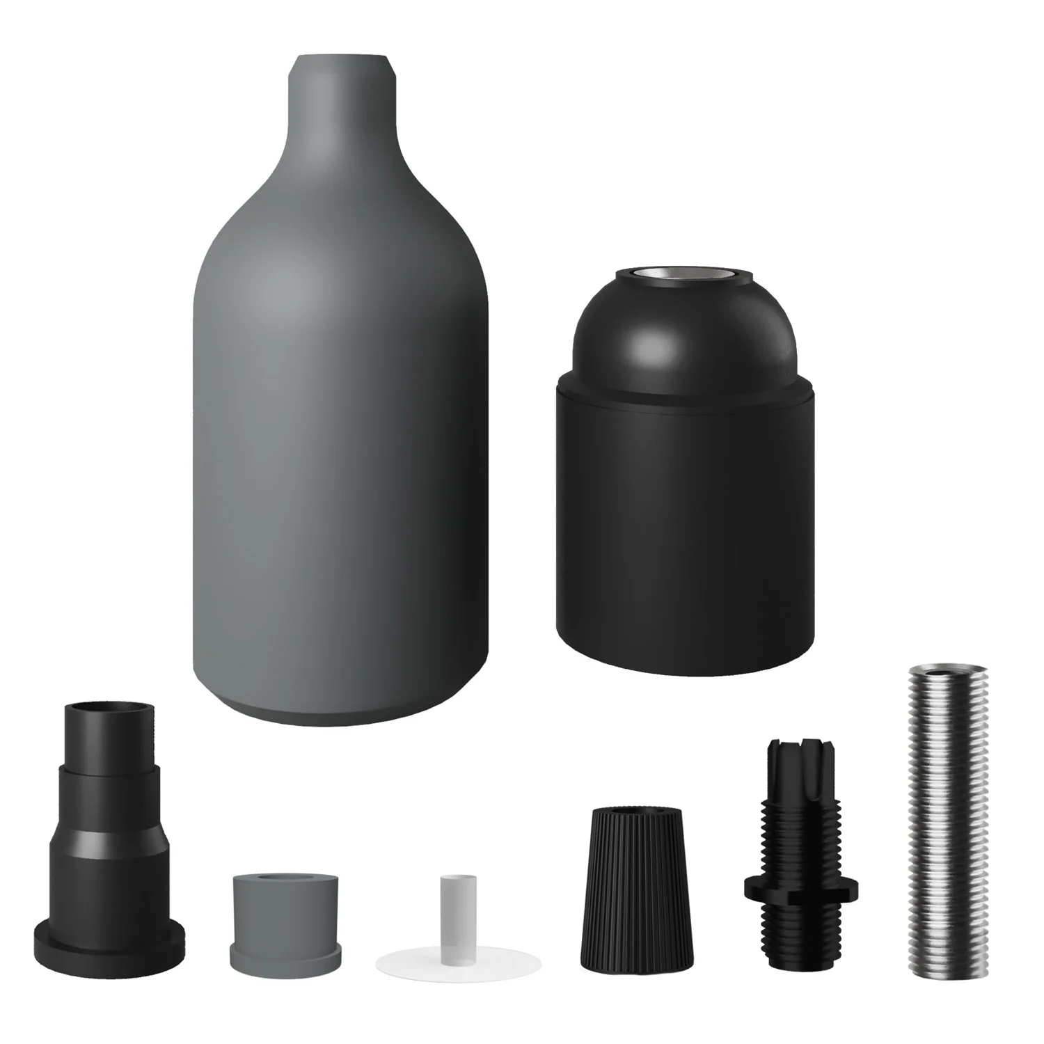 Silikon E26 Fassungskit mit versteckter Klemmschelle – Grau - Image 2
